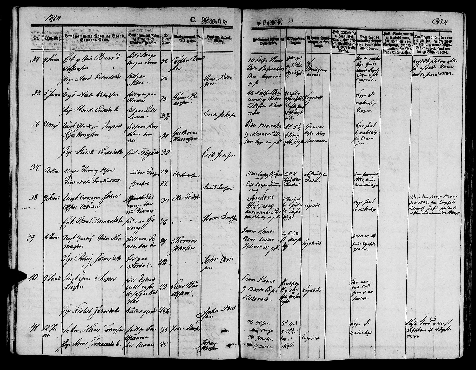 Ministerialprotokoller, klokkerbøker og fødselsregistre - Nord-Trøndelag, AV/SAT-A-1458/709/L0072: Parish register (official) no. 709A12, 1833-1844, p. 334