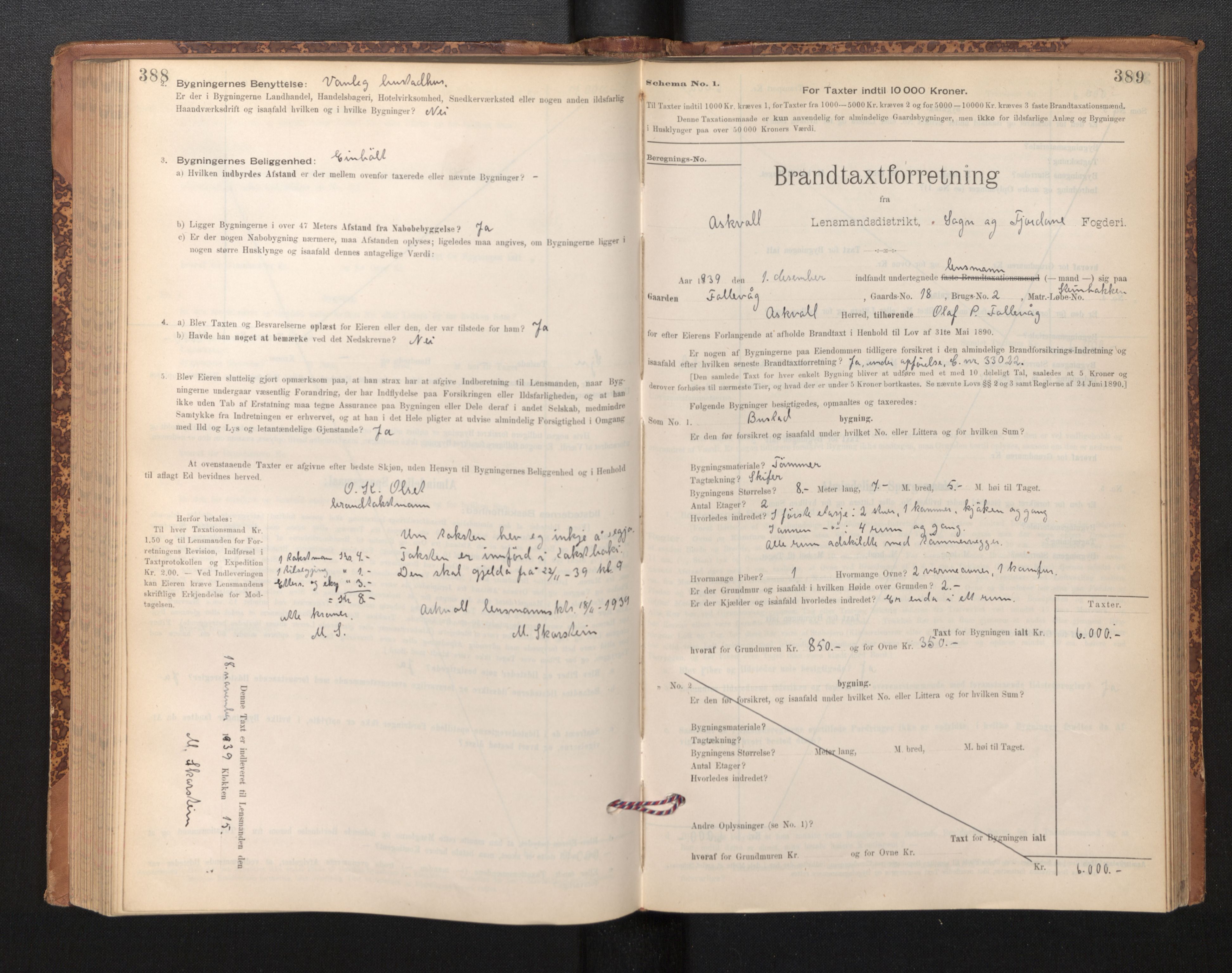 Lensmannen i Askvoll, AV/SAB-A-26301/0012/L0004: Branntakstprotokoll, skjematakst og liste over branntakstmenn, 1895-1932, p. 388-389