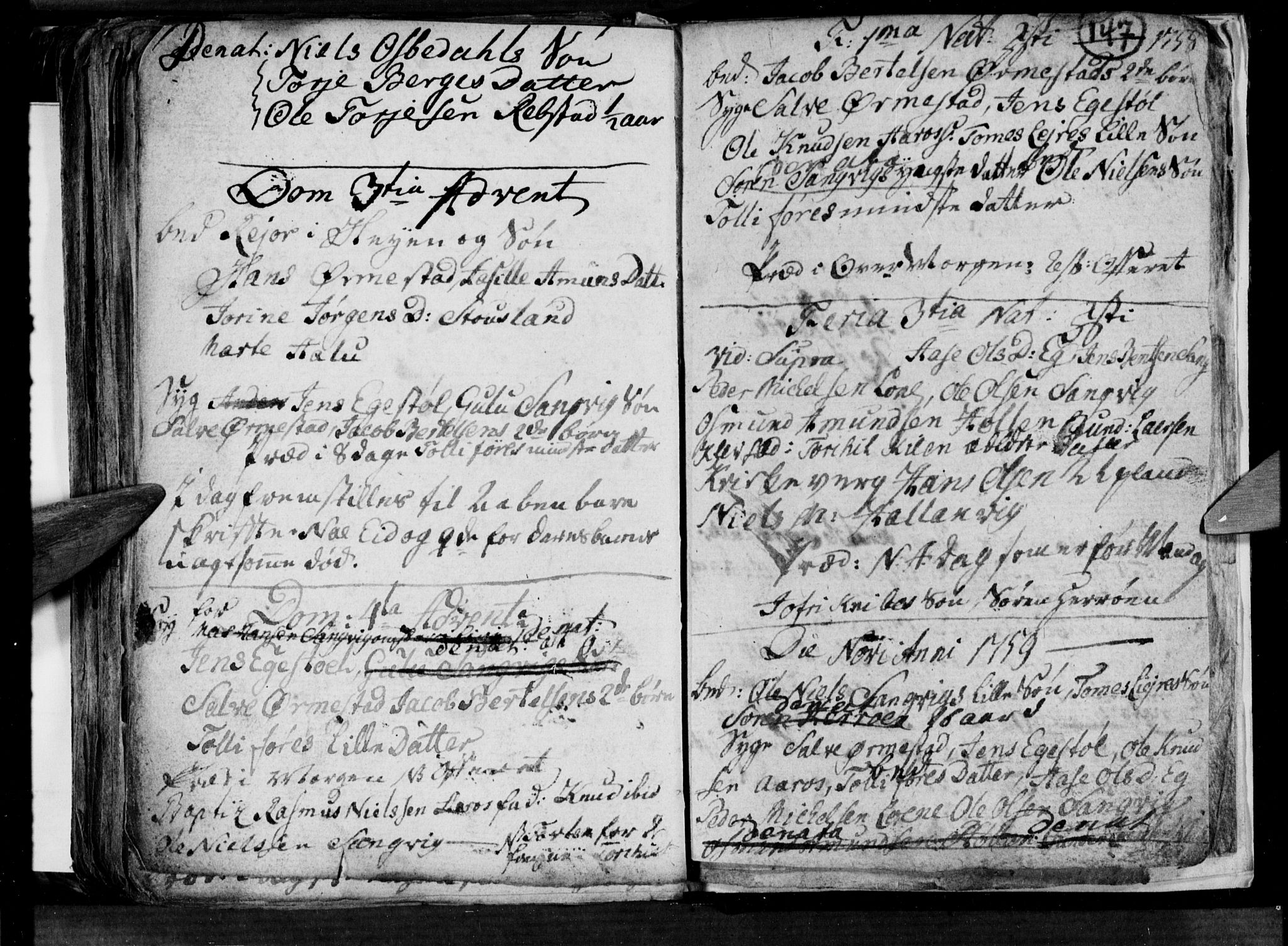Søgne sokneprestkontor, AV/SAK-1111-0037/F/Fa/Fab/L0003: Parish register (official) no. A 3, 1751-1759, p. 147