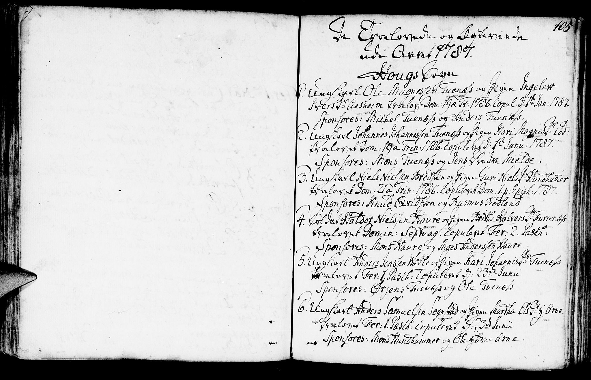 Haus sokneprestembete, SAB/A-75601/H/Haa: Parish register (official) no. A 10, 1782-1796, p. 105