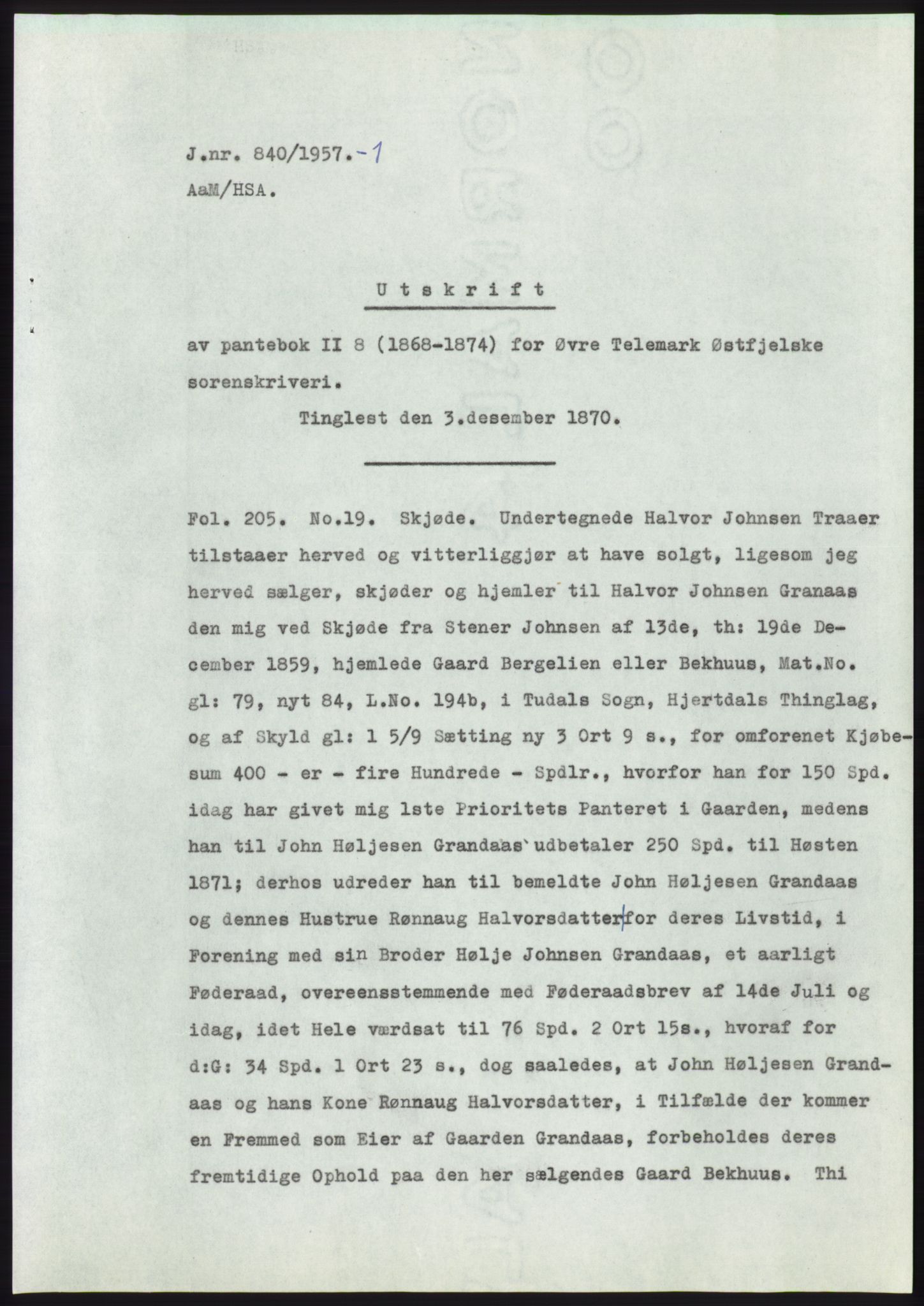 Statsarkivet i Kongsberg, SAKO/A-0001, 1957, p. 89
