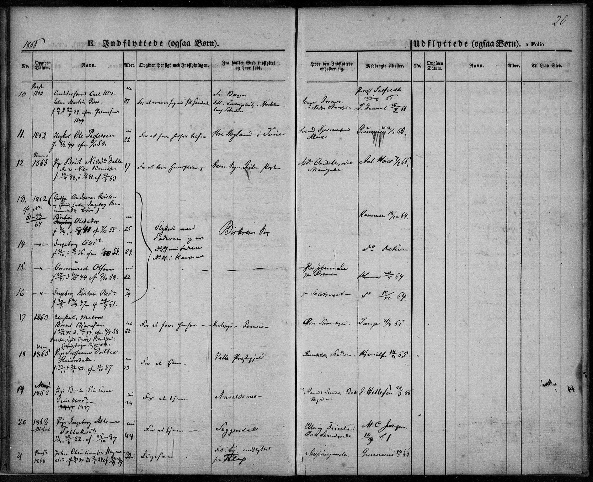 Domkirken sokneprestkontor, SAST/A-101812/001/30/30BA/L0021: Parish register (official) no. A 20, 1860-1877, p. 20