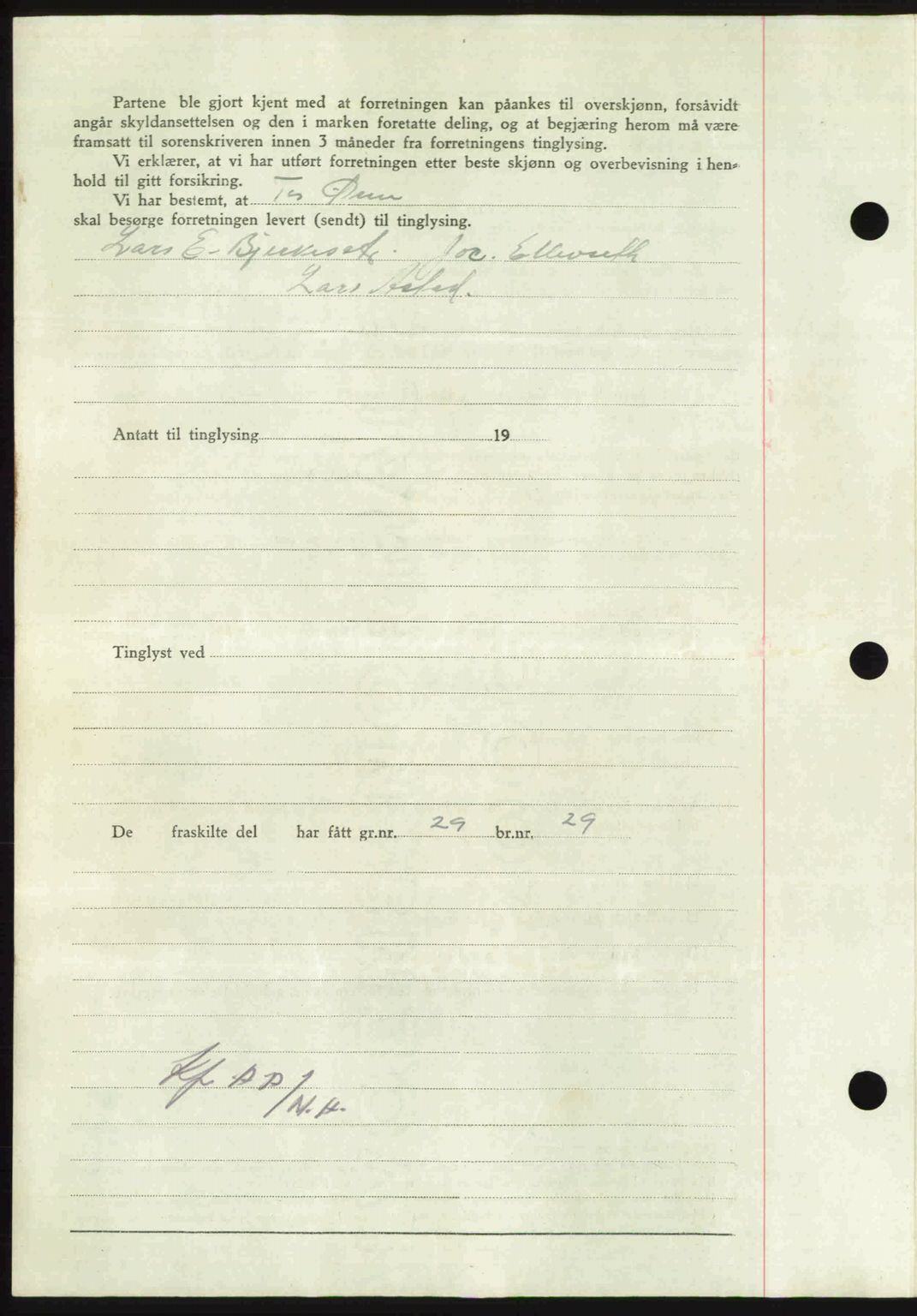 Nordmøre sorenskriveri, AV/SAT-A-4132/1/2/2Ca: Mortgage book no. A104, 1947-1947, Diary no: : 364/1947