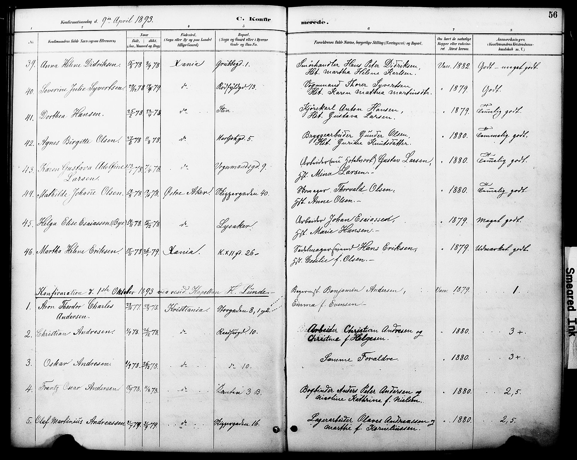 Oslo domkirke Kirkebøker, AV/SAO-A-10752/F/Fa/L0030: Parish register (official) no. 30, 1887-1918, p. 56