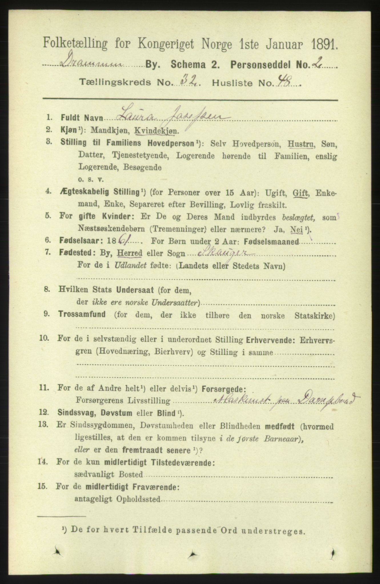 RA, 1891 census for 0602 Drammen, 1891, p. 19953