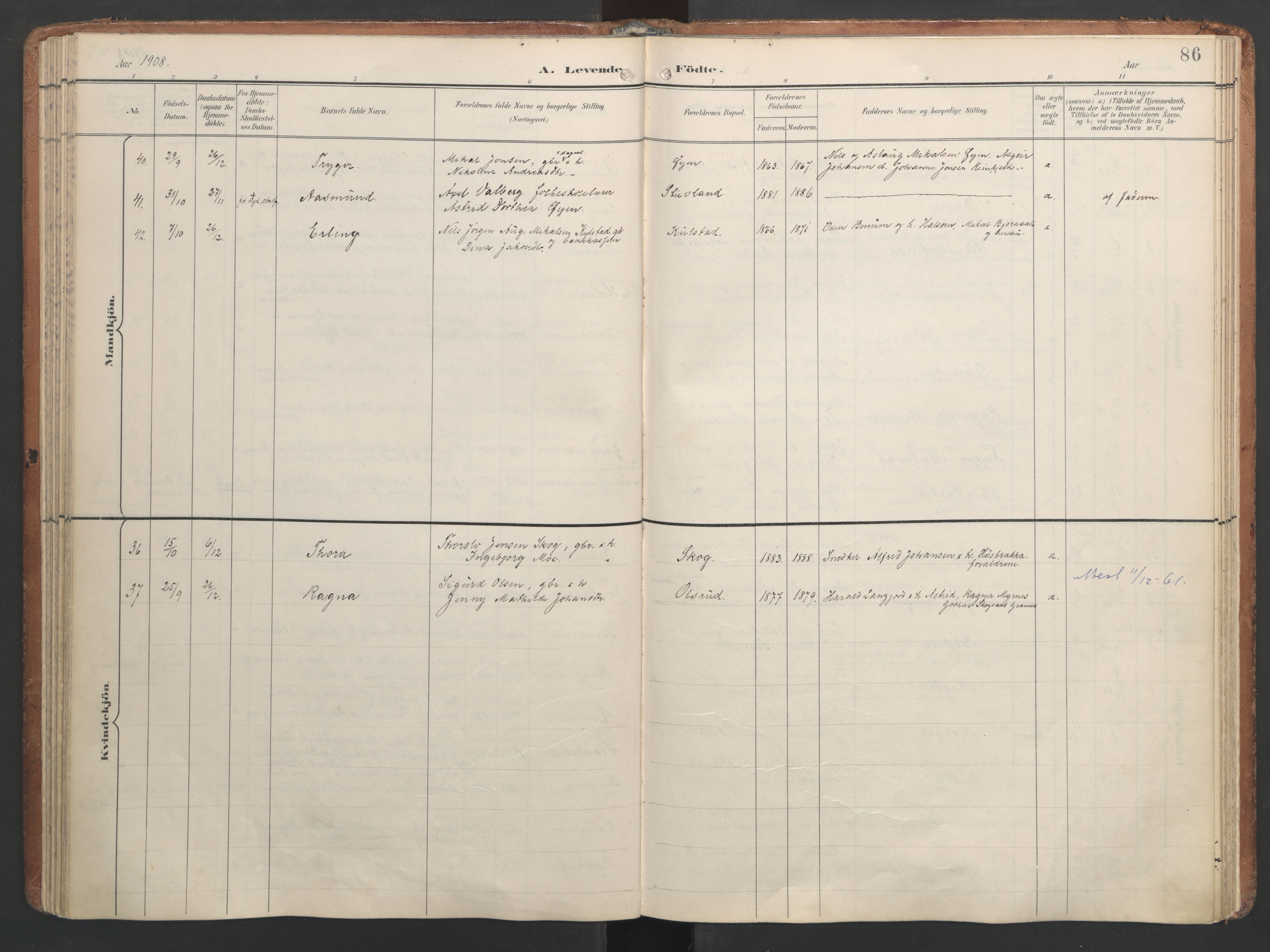 Ministerialprotokoller, klokkerbøker og fødselsregistre - Nordland, AV/SAT-A-1459/820/L0297: Parish register (official) no. 820A18, 1897-1917, p. 86