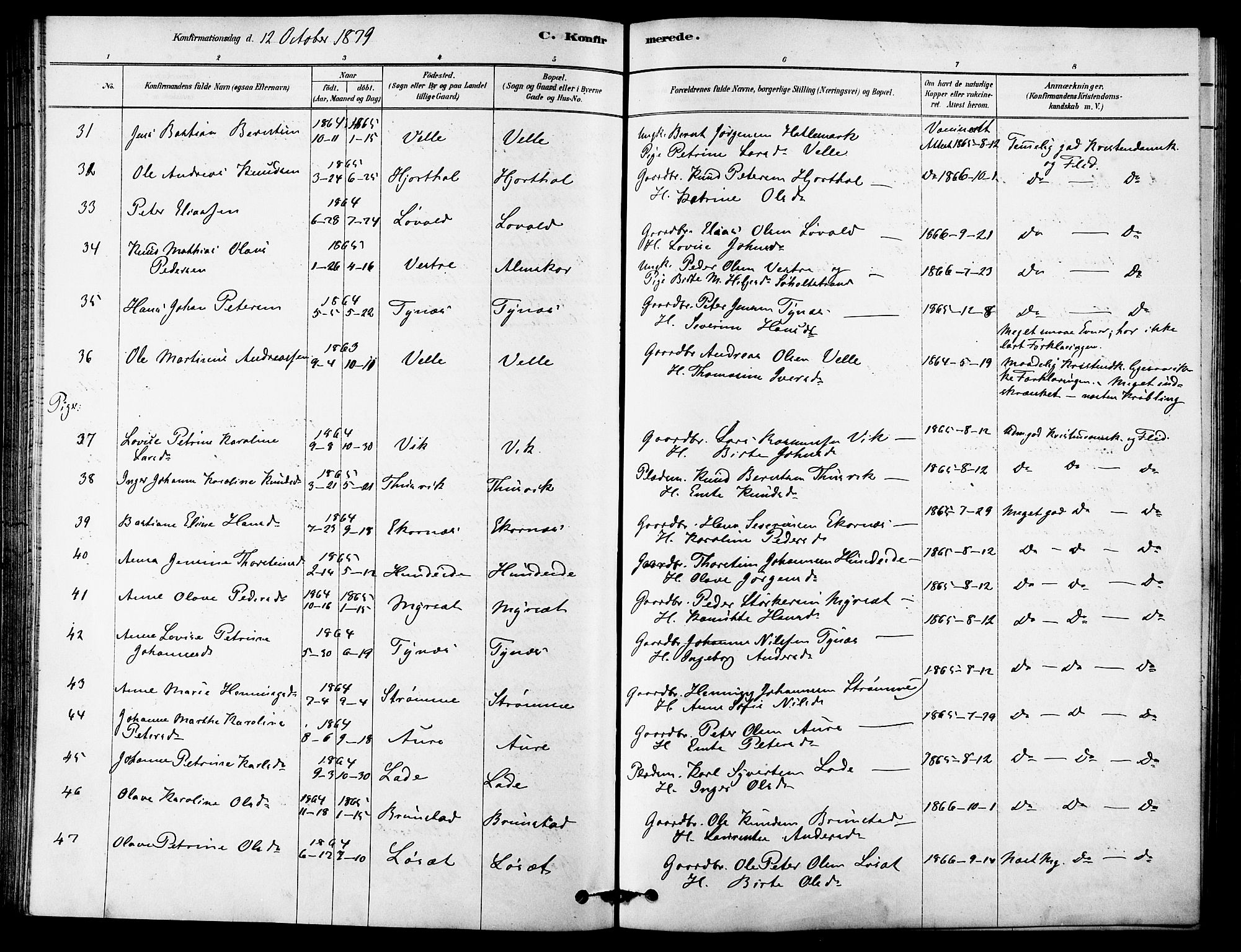 Ministerialprotokoller, klokkerbøker og fødselsregistre - Møre og Romsdal, AV/SAT-A-1454/523/L0334: Parish register (official) no. 523A01, 1878-1891