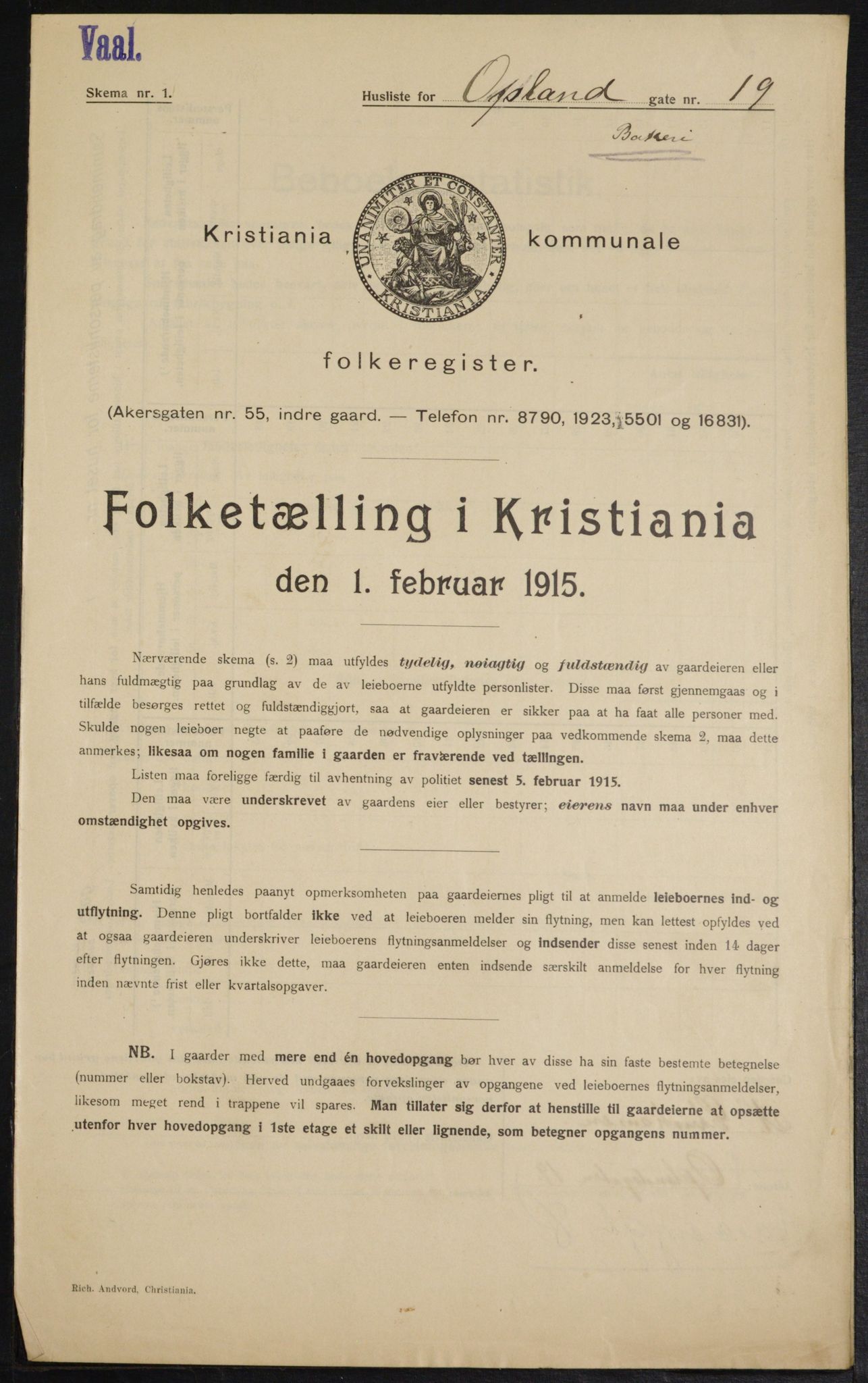 OBA, Municipal Census 1915 for Kristiania, 1915, p. 75378