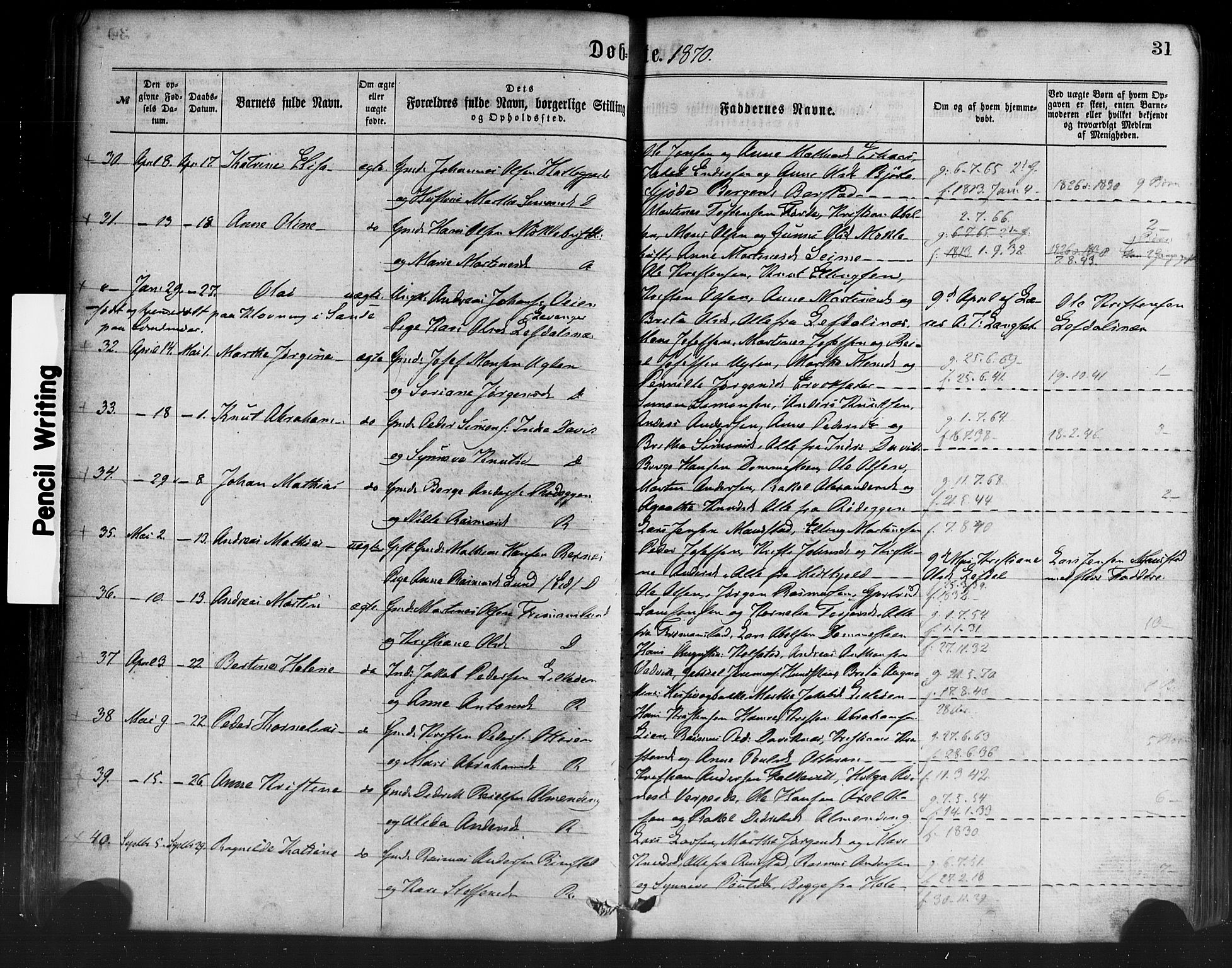 Davik sokneprestembete, SAB/A-79701/H/Haa/Haaa/L0006: Parish register (official) no. A 6, 1867-1881, p. 31