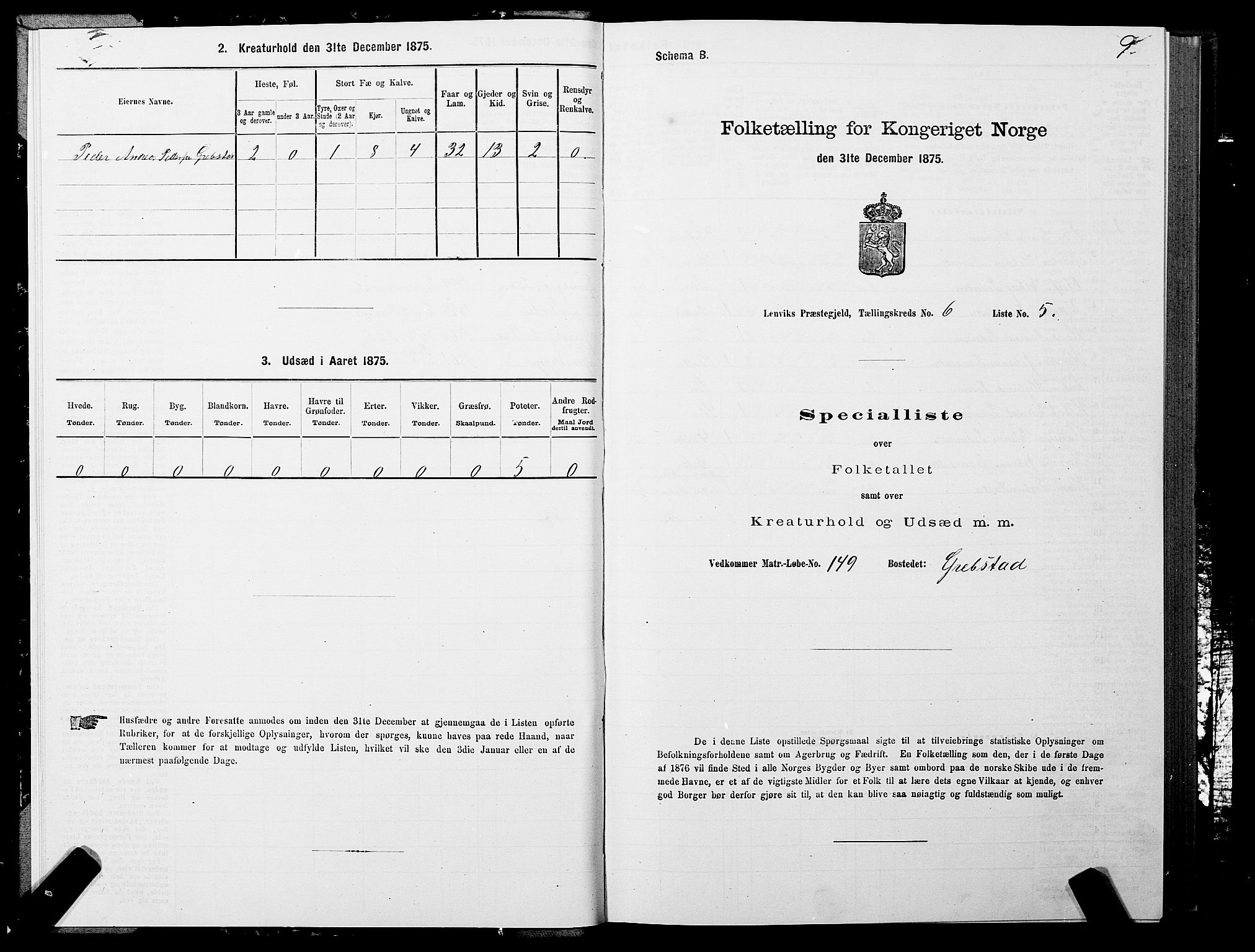 SATØ, 1875 census for 1931P Lenvik, 1875, p. 4009