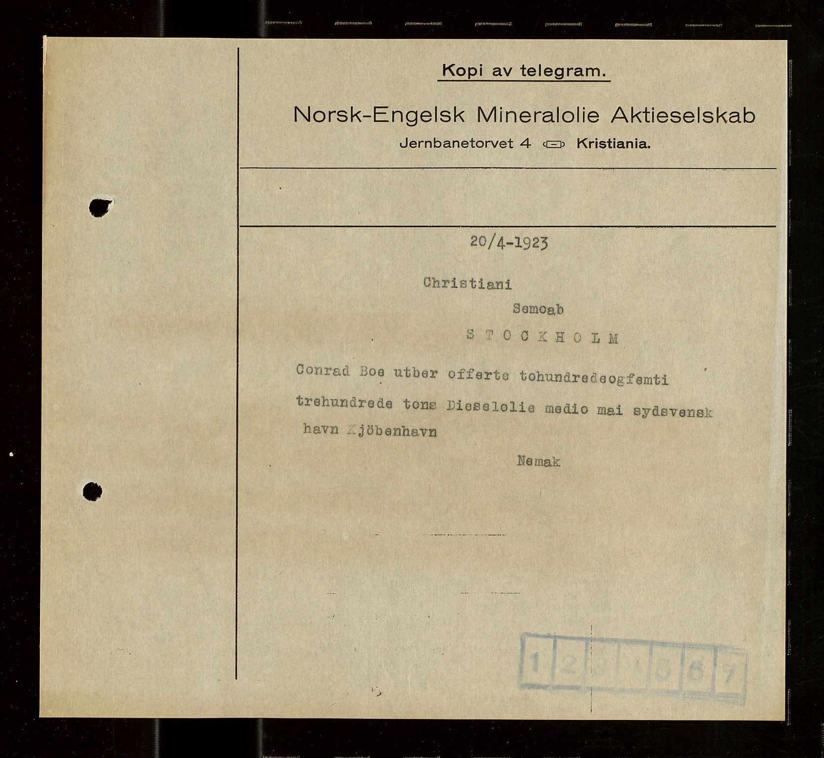 Pa 1521 - A/S Norske Shell, AV/SAST-A-101915/E/Ea/Eaa/L0021: Sjefskorrespondanse, 1918, p. 87