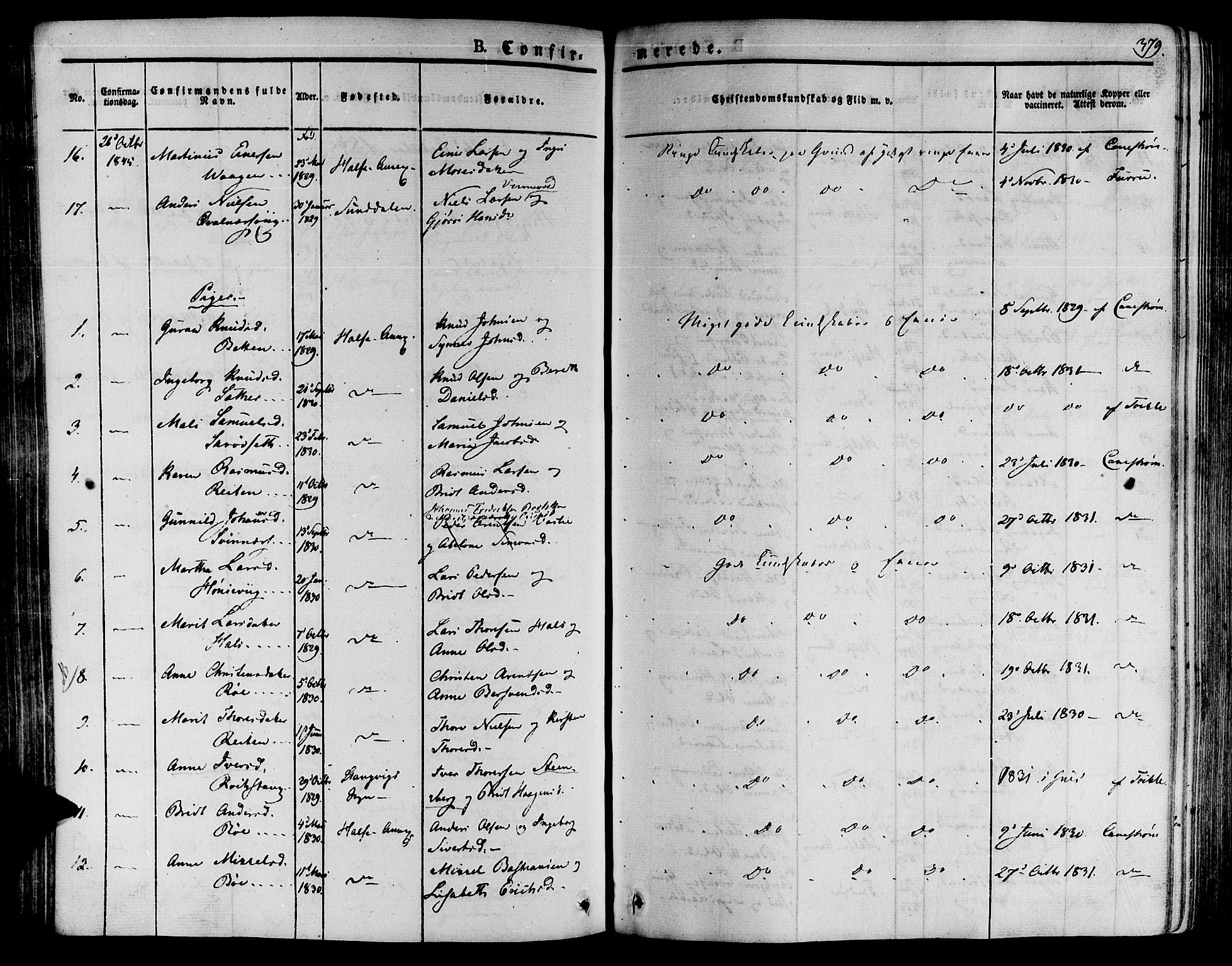 Ministerialprotokoller, klokkerbøker og fødselsregistre - Møre og Romsdal, AV/SAT-A-1454/592/L1025: Parish register (official) no. 592A03 /2, 1831-1849, p. 379