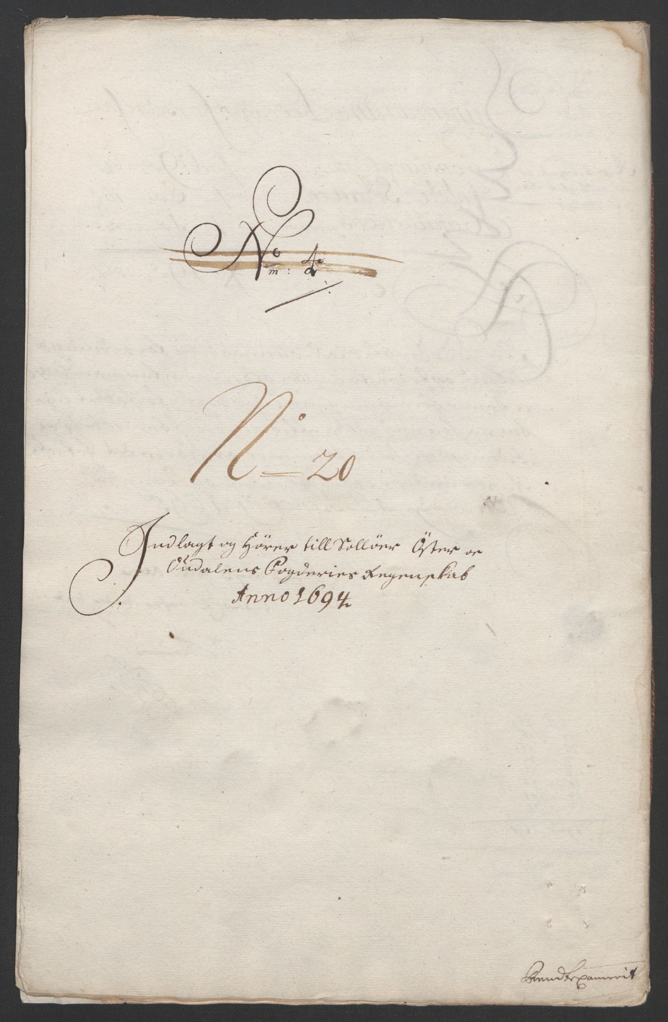 Rentekammeret inntil 1814, Reviderte regnskaper, Fogderegnskap, AV/RA-EA-4092/R13/L0832: Fogderegnskap Solør, Odal og Østerdal, 1694, p. 294