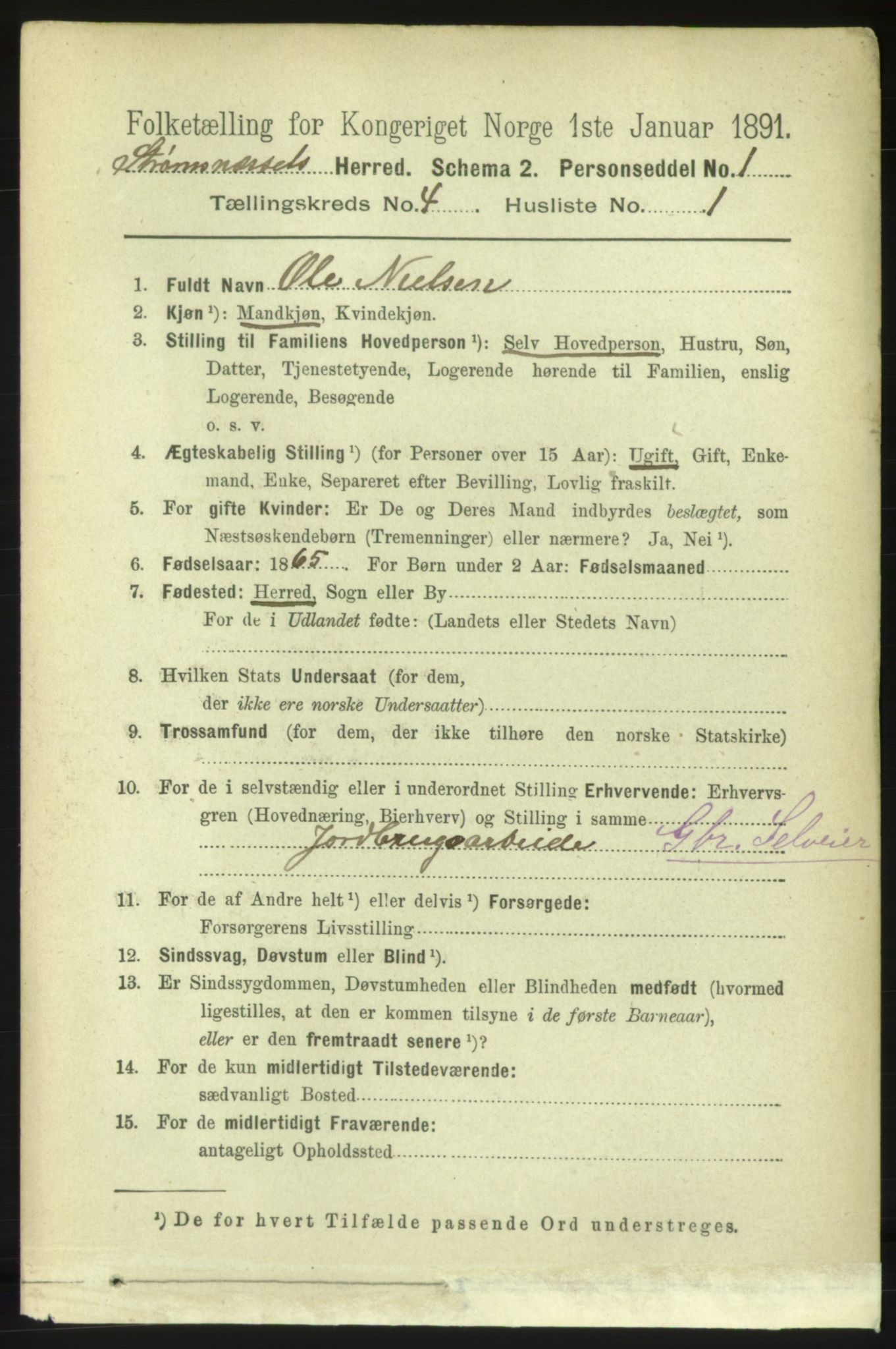 RA, 1891 census for 1559 Straumsnes, 1891, p. 753