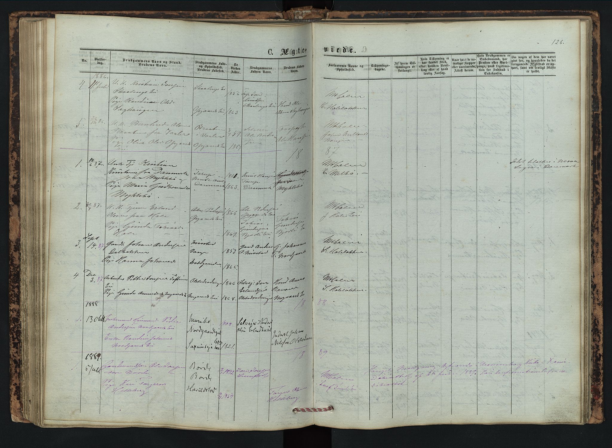 Vestre Gausdal prestekontor, SAH/PREST-094/H/Ha/Hab/L0002: Parish register (copy) no. 2, 1874-1897, p. 126