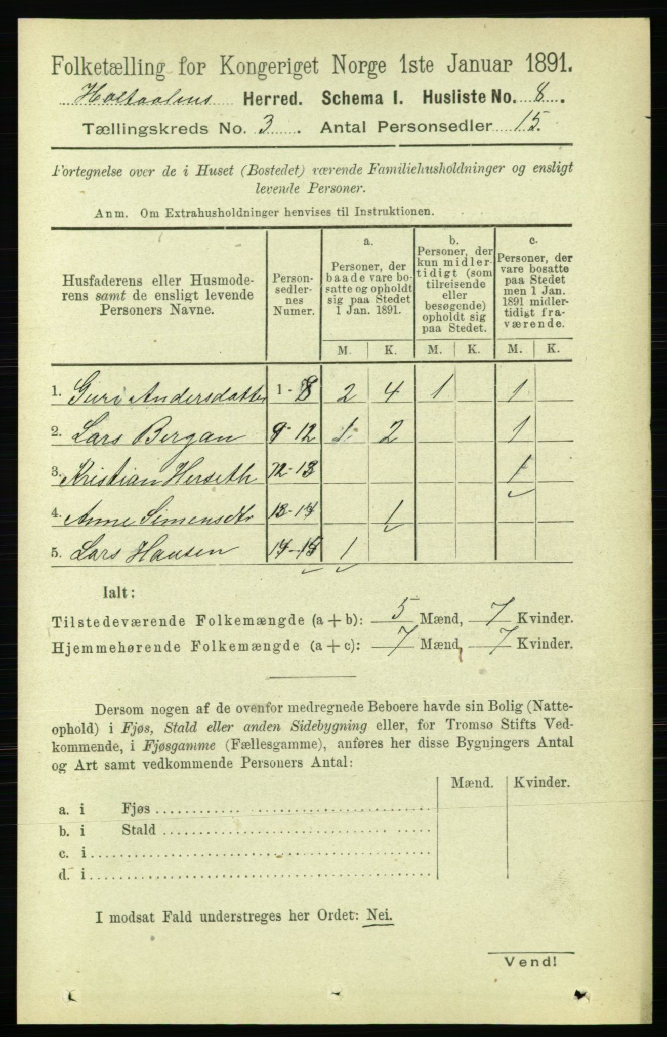 RA, 1891 census for 1645 Haltdalen, 1891, p. 799