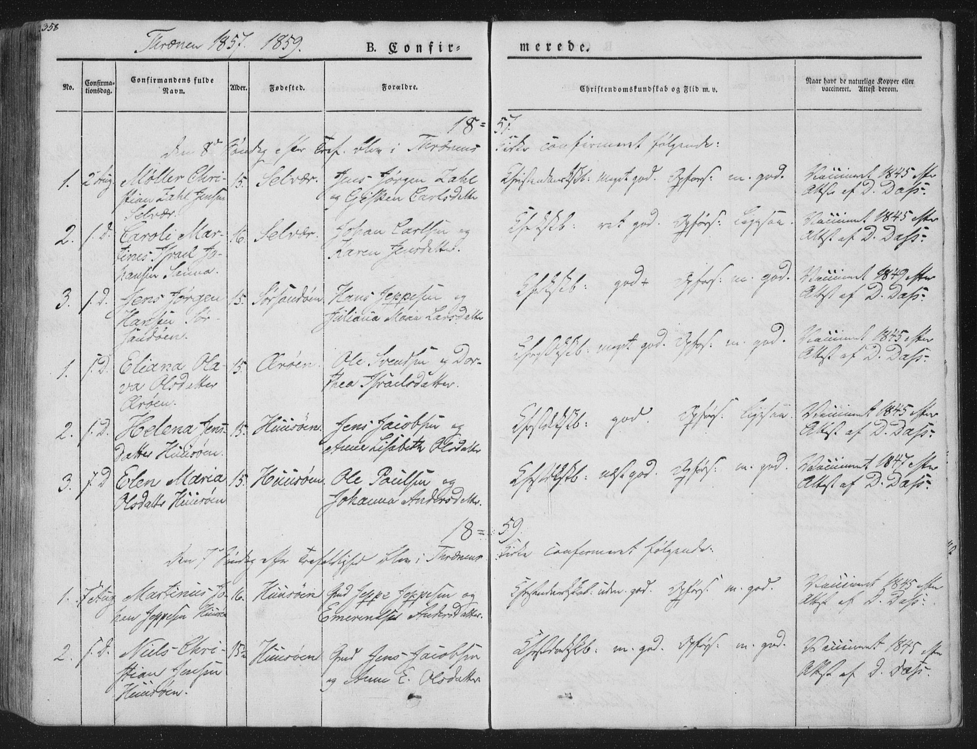 Ministerialprotokoller, klokkerbøker og fødselsregistre - Nordland, AV/SAT-A-1459/839/L0565: Parish register (official) no. 839A02, 1825-1862, p. 358