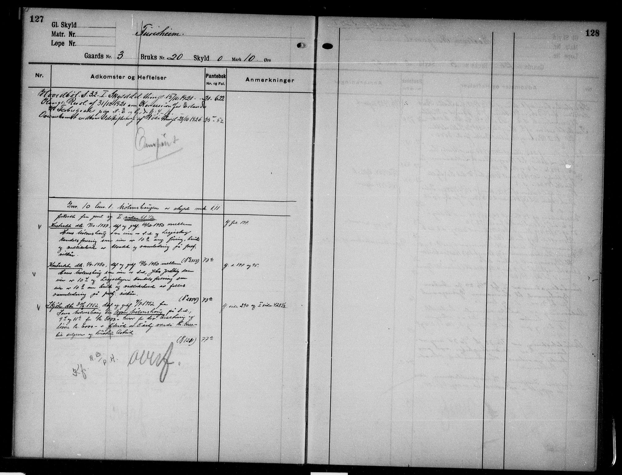 Nord-Gudbrandsdal tingrett, AV/SAH-TING-002/H/Ha/Hac/L0002: Mortgage register no. 2, 1917-1950, p. 127-128