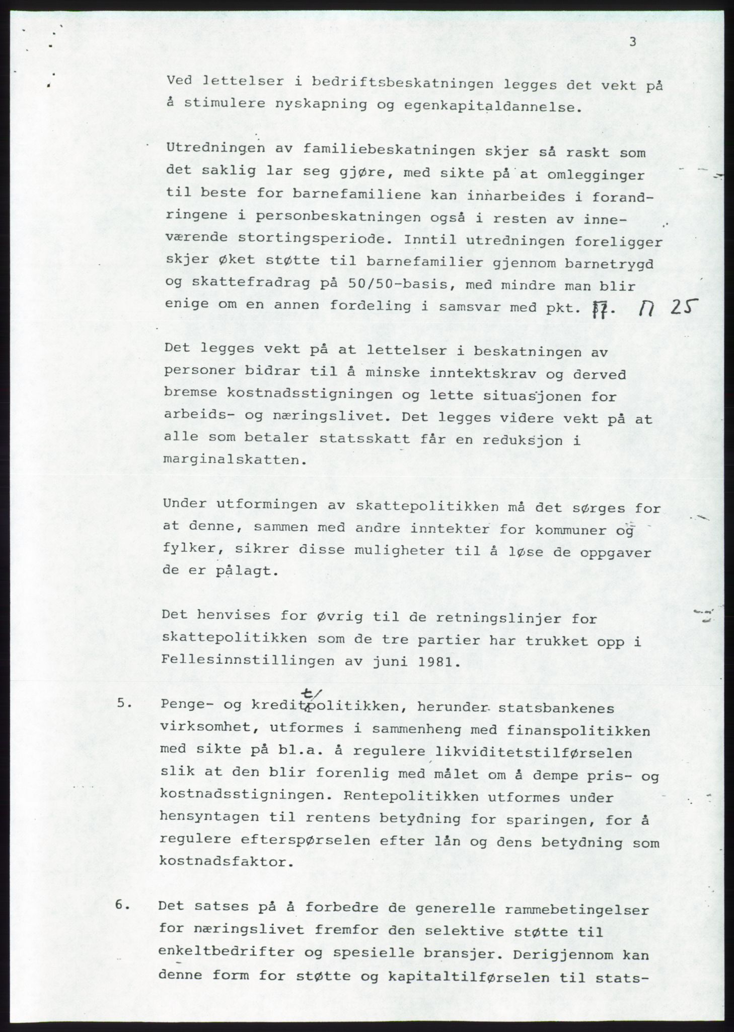 Forhandlingsmøtene 1983 mellom Høyre, KrF og Senterpartiet om dannelse av regjering, AV/RA-PA-0696/A/L0001: Forhandlingsprotokoll, 1983, p. 5