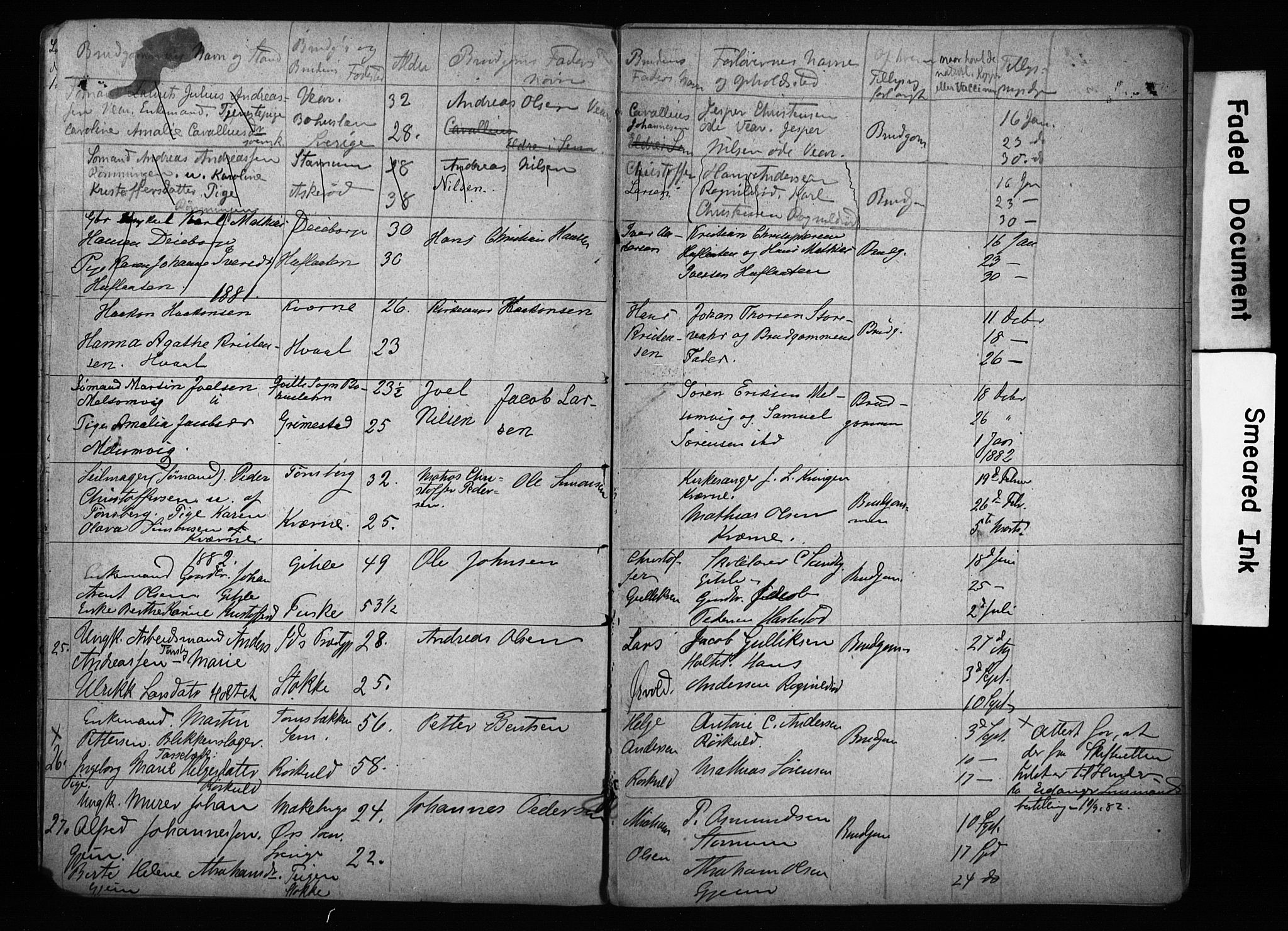 Stokke kirkebøker, SAKO/A-320/H/Ha/L0001a: Banns register no. 1, 1869-1883