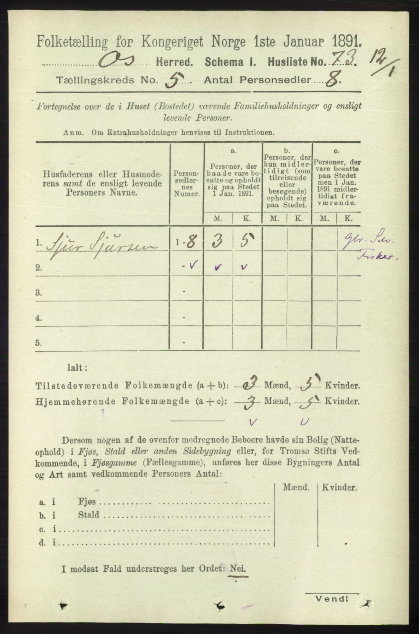 RA, 1891 census for 1243 Os, 1891, p. 1241