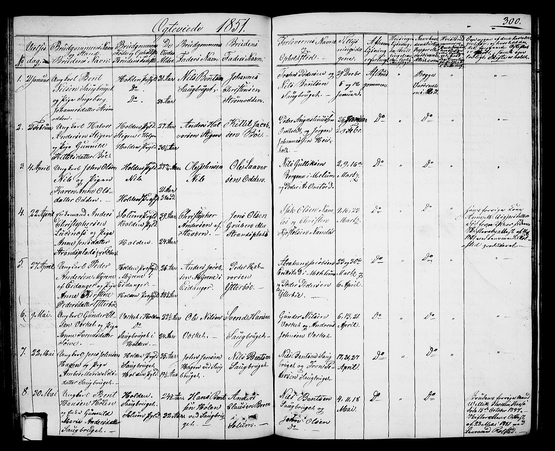 Holla kirkebøker, SAKO/A-272/G/Ga/L0003: Parish register (copy) no. I 3, 1849-1866, p. 300