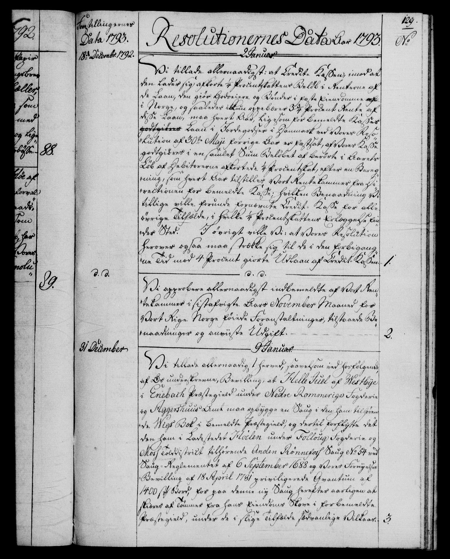 Rentekammeret, Kammerkanselliet, RA/EA-3111/G/Gf/Gfb/L0013: Register til norske relasjons- og resolusjonsprotokoller (merket RK 52.108), 1786-1793, p. 1129a
