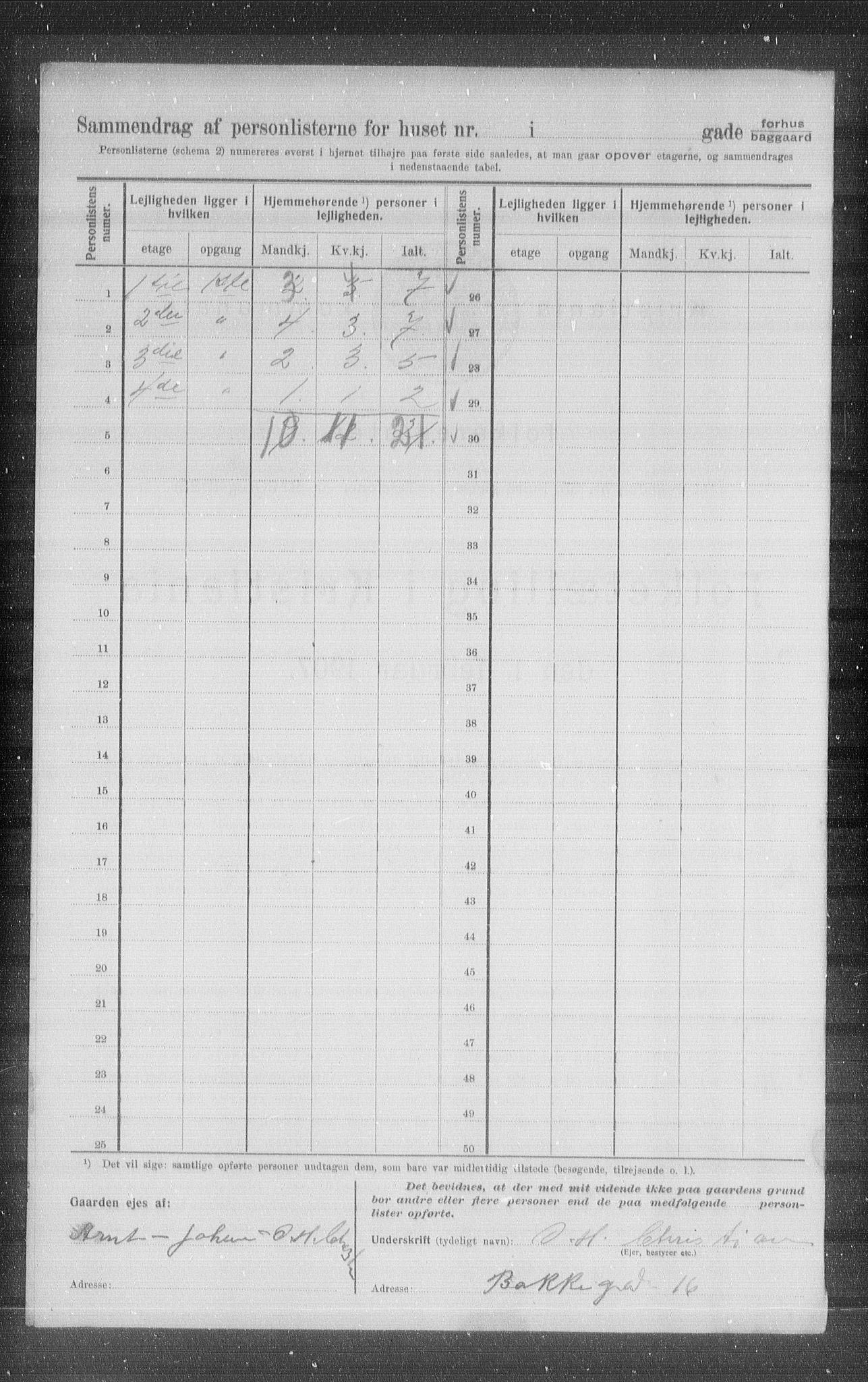 OBA, Municipal Census 1907 for Kristiania, 1907, p. 26393