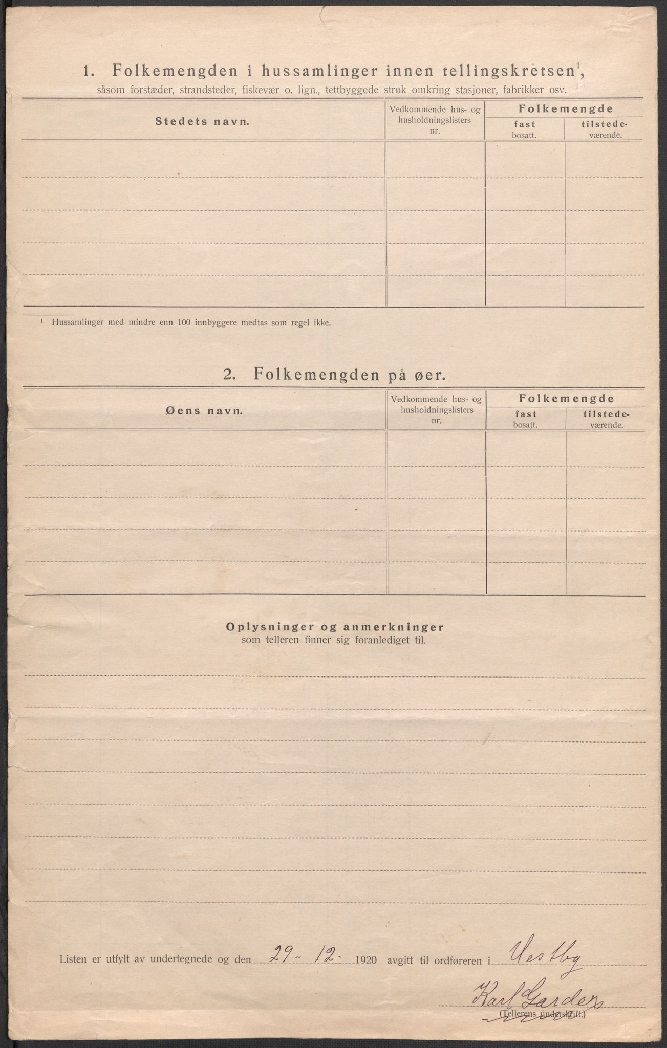 SAO, 1920 census for Vestby, 1920, p. 30