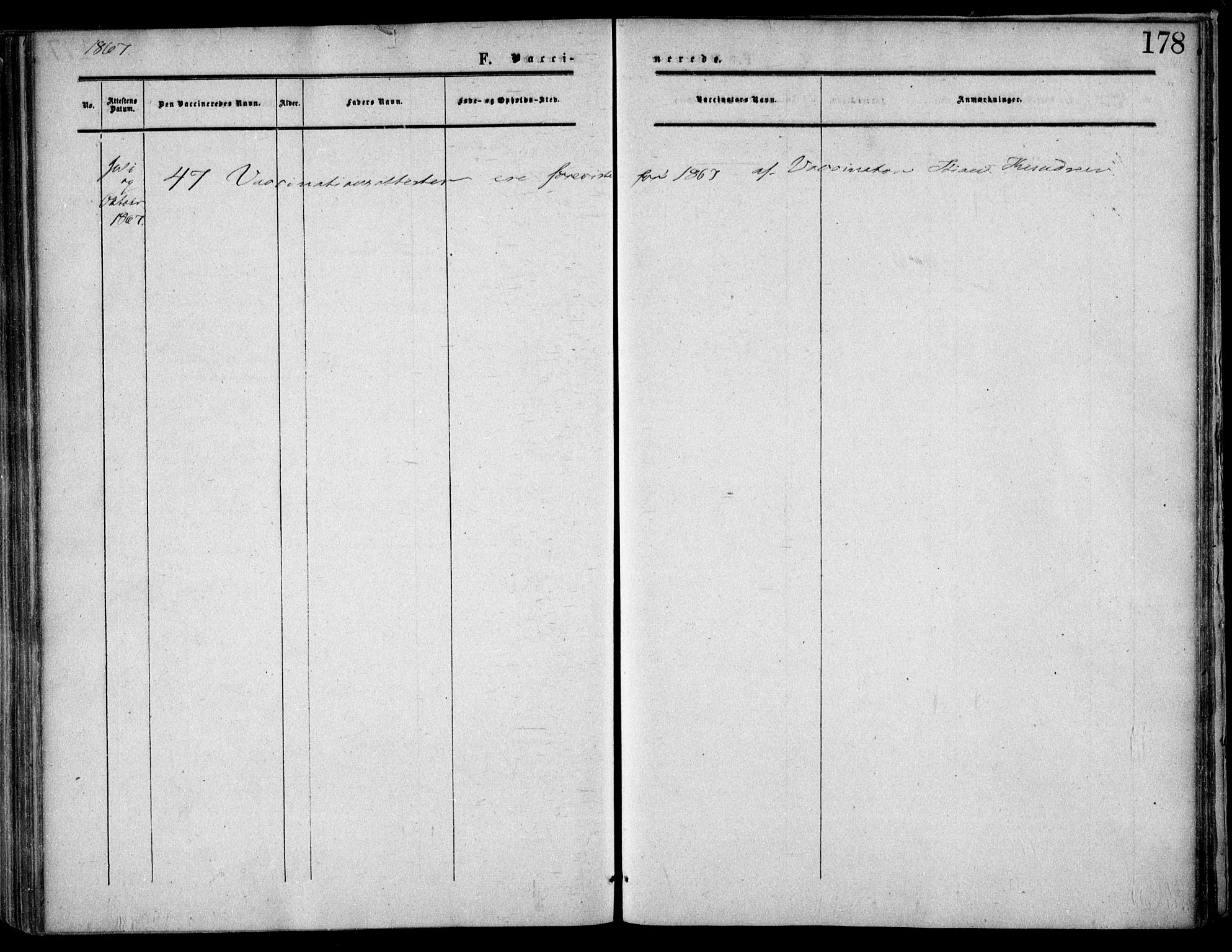 Austre Moland sokneprestkontor, SAK/1111-0001/F/Fa/Faa/L0008: Parish register (official) no. A 8, 1858-1868, p. 178