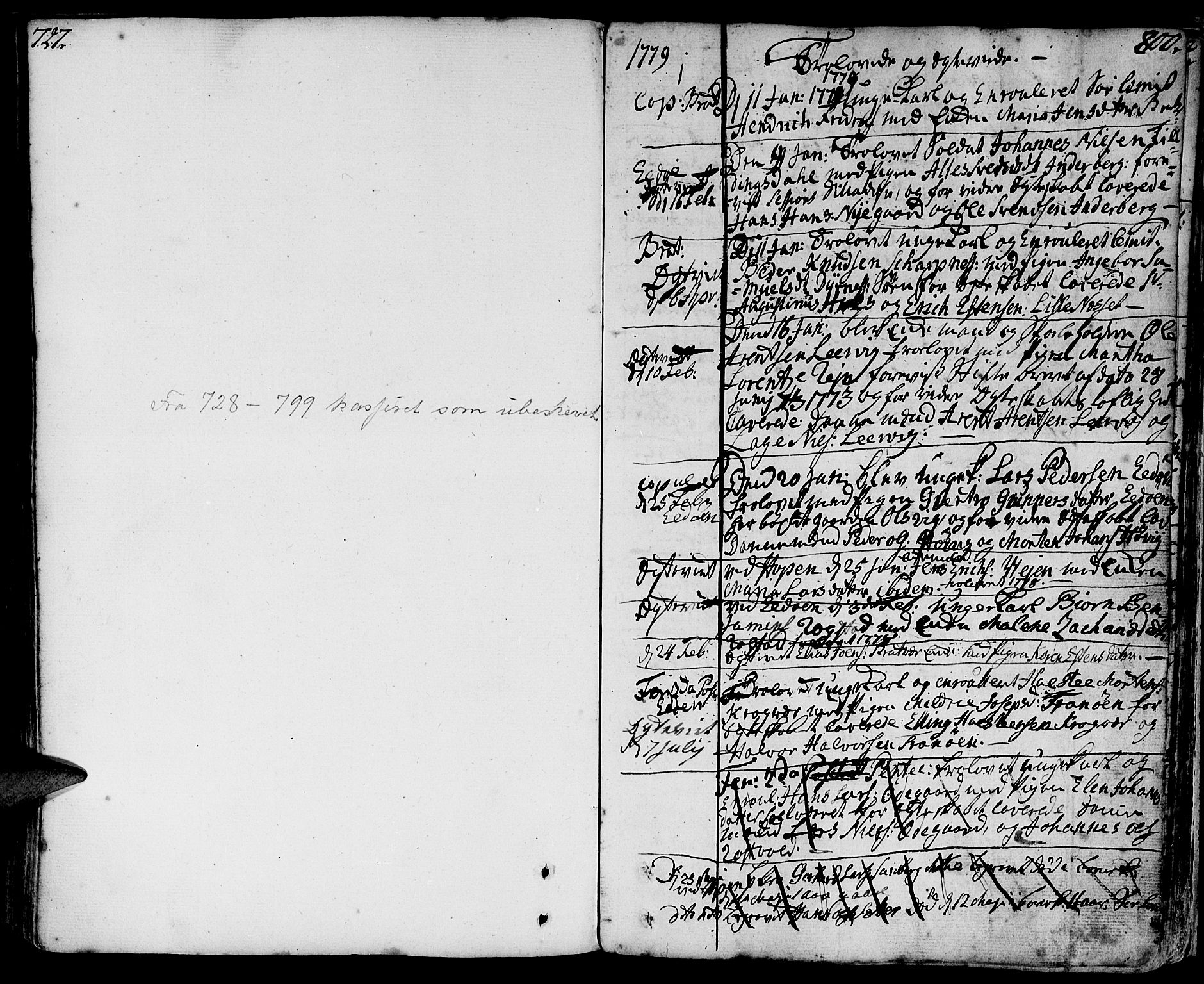 Ministerialprotokoller, klokkerbøker og fødselsregistre - Møre og Romsdal, SAT/A-1454/581/L0932: Parish register (official) no. 581A02, 1767-1823, p. 799-800