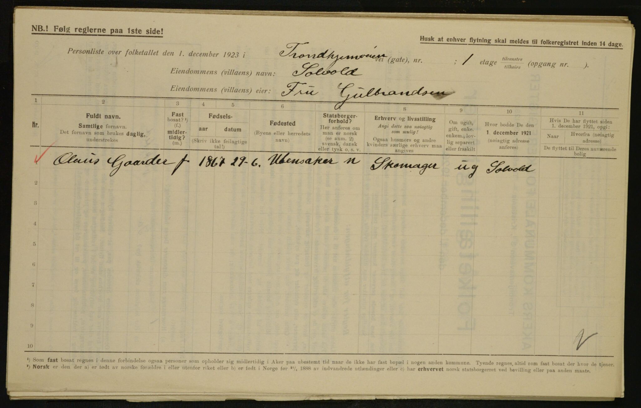 , Municipal Census 1923 for Aker, 1923, p. 33942