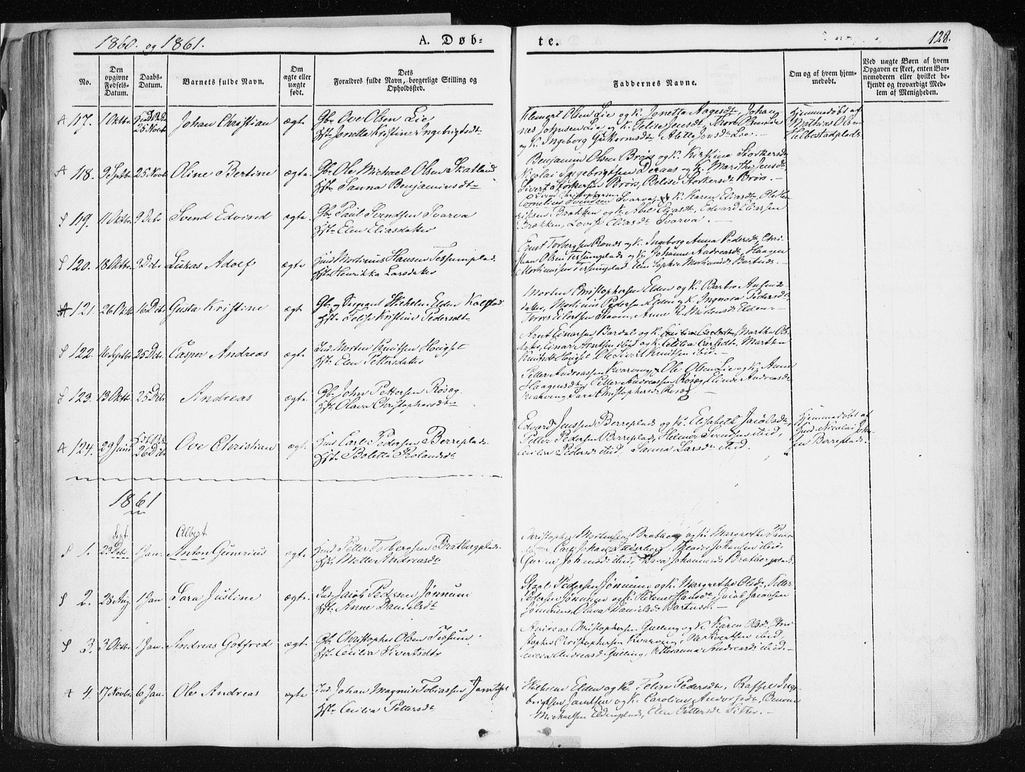 Ministerialprotokoller, klokkerbøker og fødselsregistre - Nord-Trøndelag, SAT/A-1458/741/L0393: Parish register (official) no. 741A07, 1849-1863, p. 128