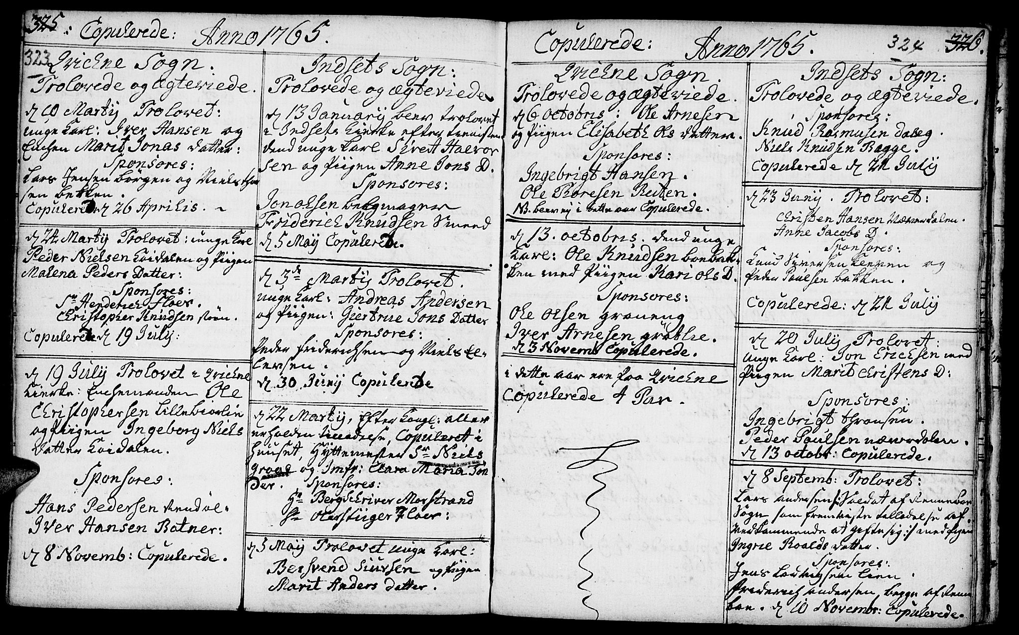 Kvikne prestekontor, SAH/PREST-064/H/Ha/Haa/L0002: Parish register (official) no. 2, 1764-1784, p. 323-324