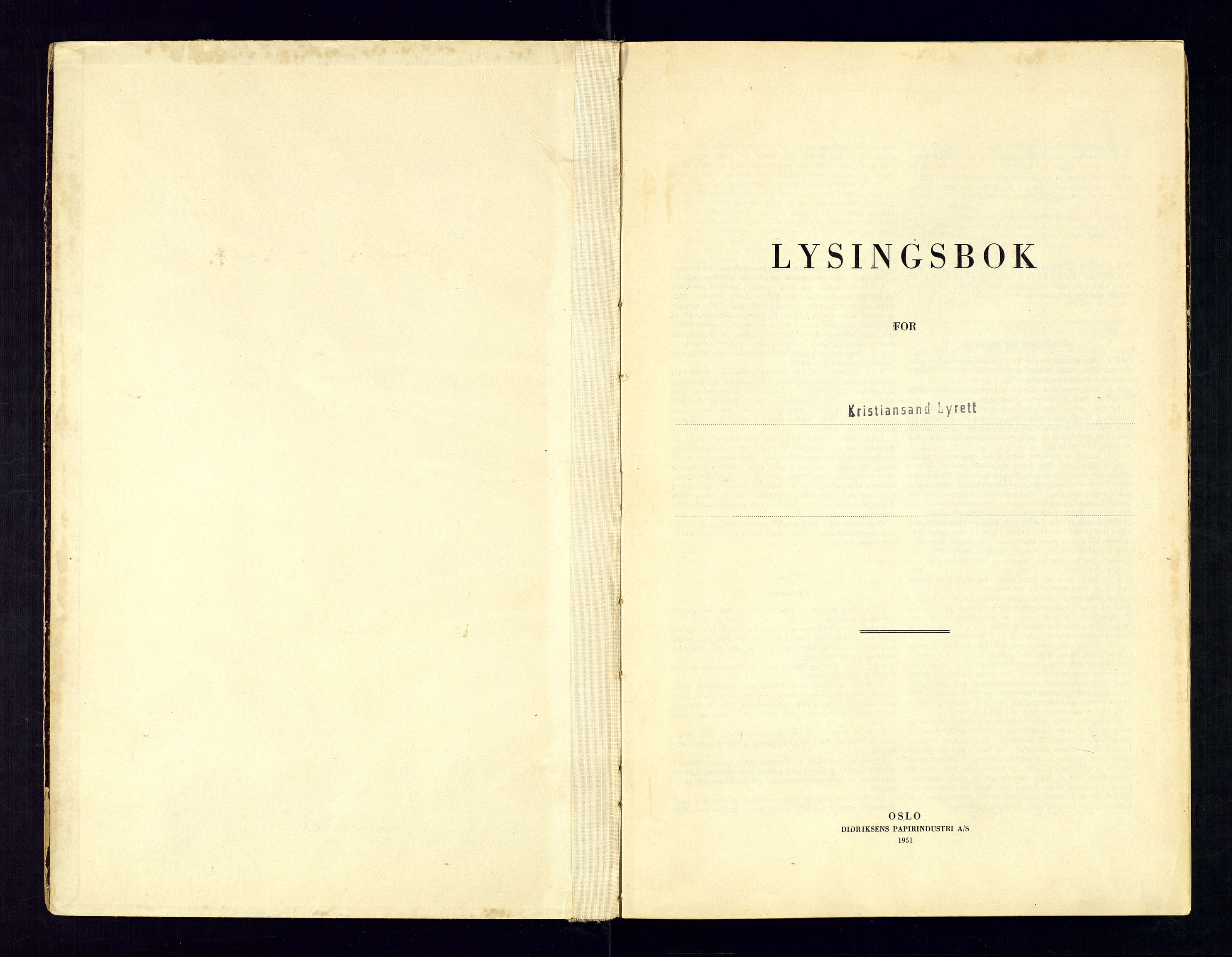 Kristiansand byrett - 3, AV/SAK-1223-0003/L/Ld/L0007/0001: Lysing og prøving / Lysingsbok, 1961-1969