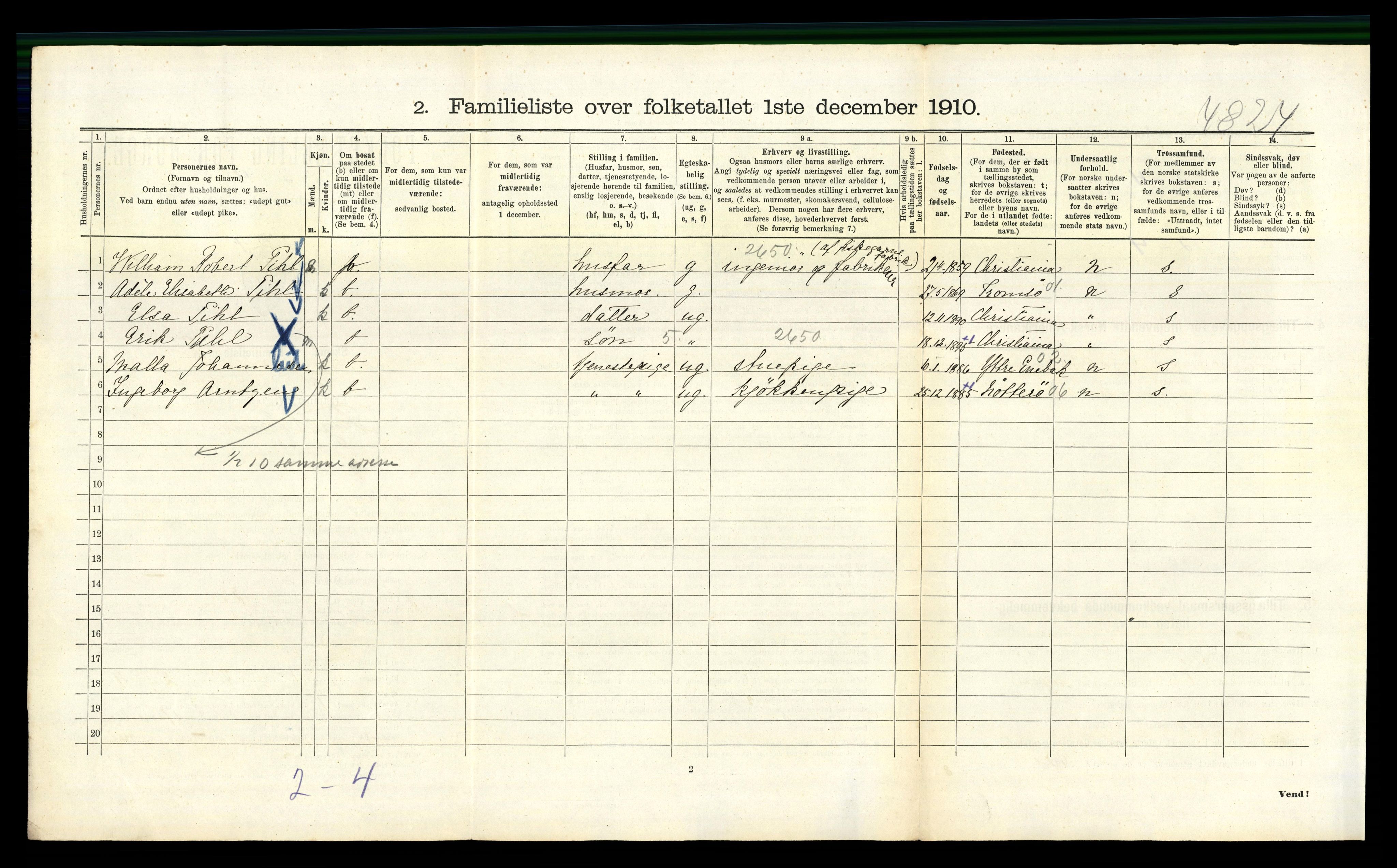 RA, 1910 census for Kristiania, 1910, p. 22666