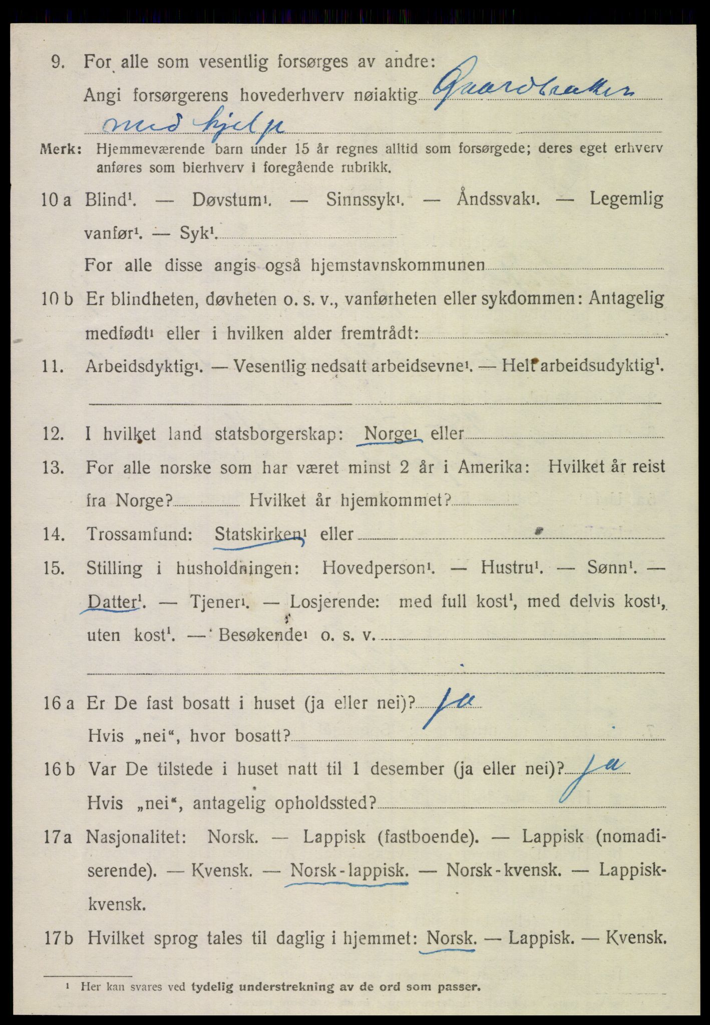 SAT, 1920 census for Sørfold, 1920, p. 6436