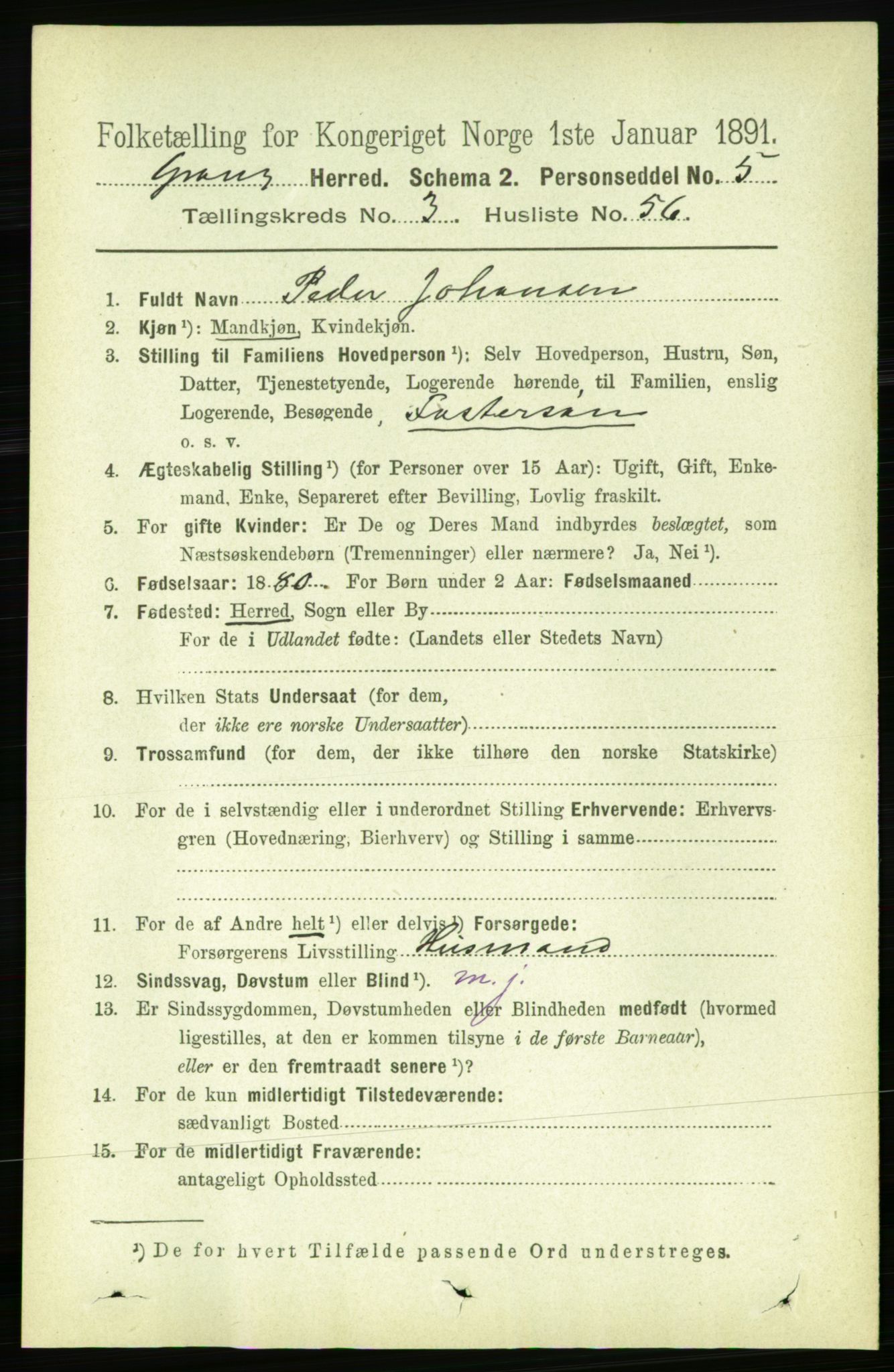 RA, 1891 census for 1742 Grong, 1891, p. 1432