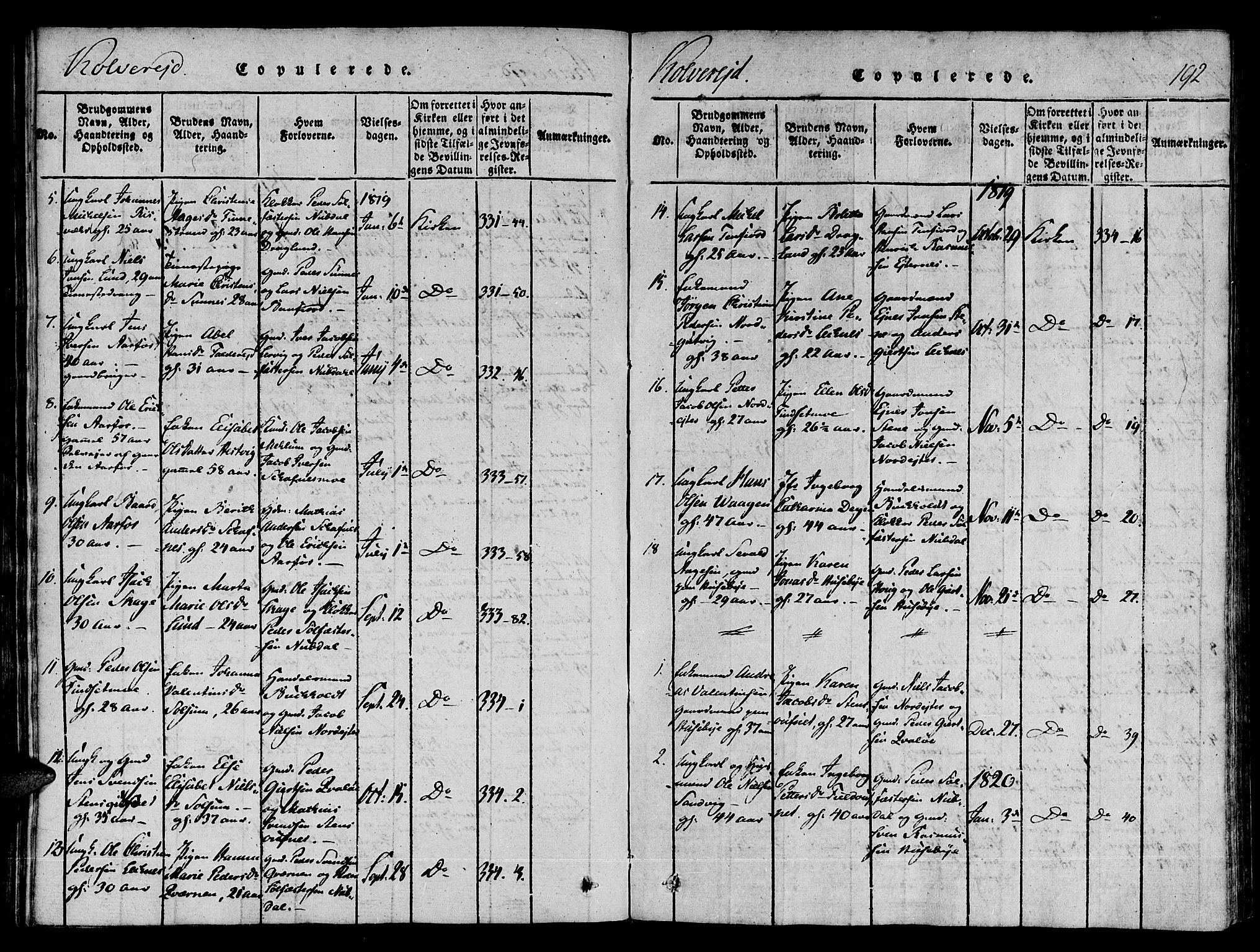 Ministerialprotokoller, klokkerbøker og fødselsregistre - Nord-Trøndelag, AV/SAT-A-1458/780/L0636: Parish register (official) no. 780A03 /1, 1815-1830, p. 192