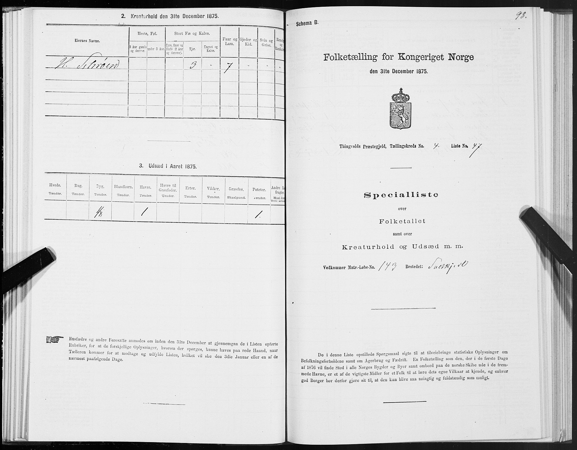 SAT, 1875 census for 1560P Tingvoll, 1875, p. 2093