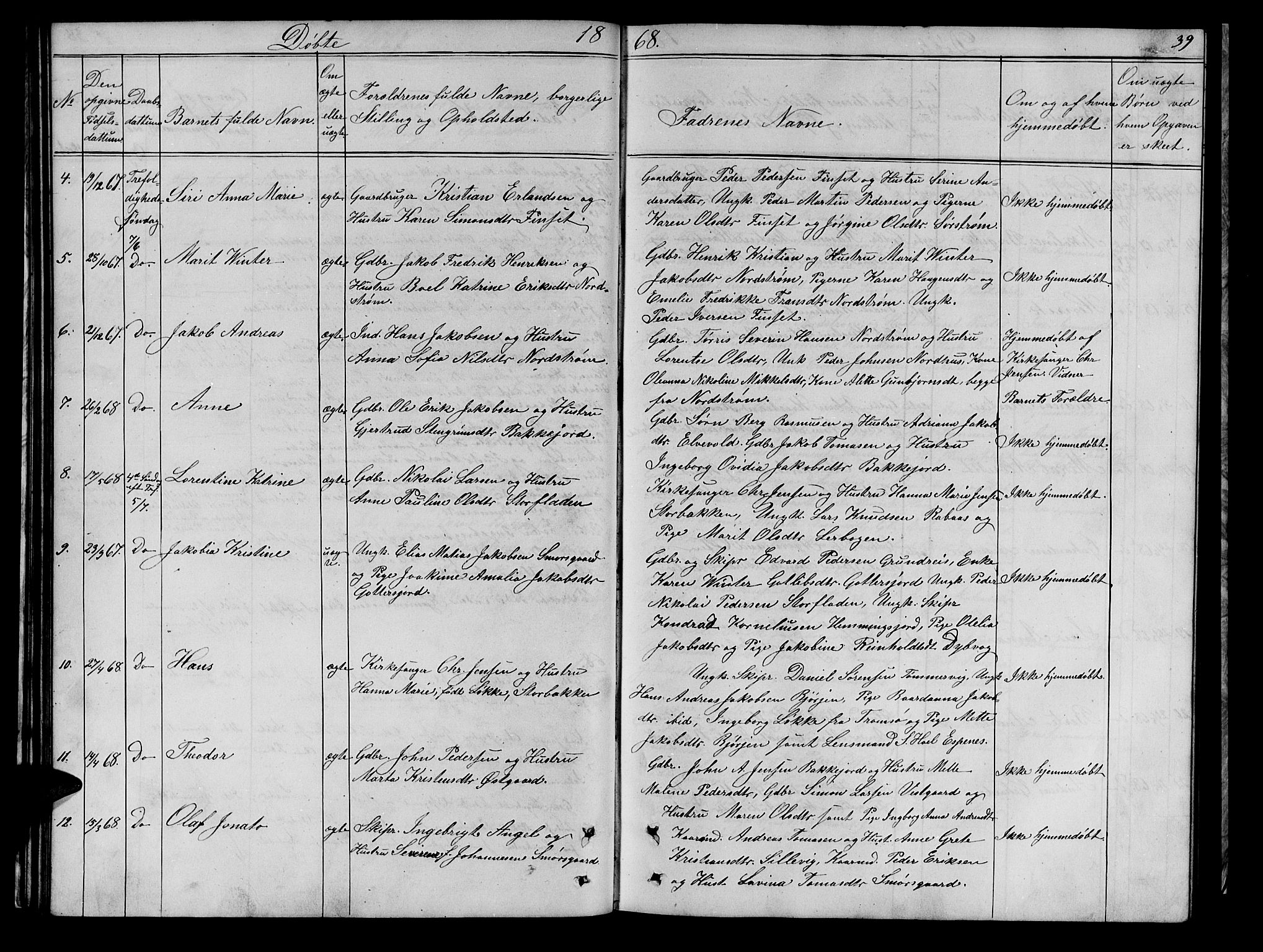 Tranøy sokneprestkontor, SATØ/S-1313/I/Ia/Iab/L0021klokker: Parish register (copy) no. 21, 1861-1886, p. 39