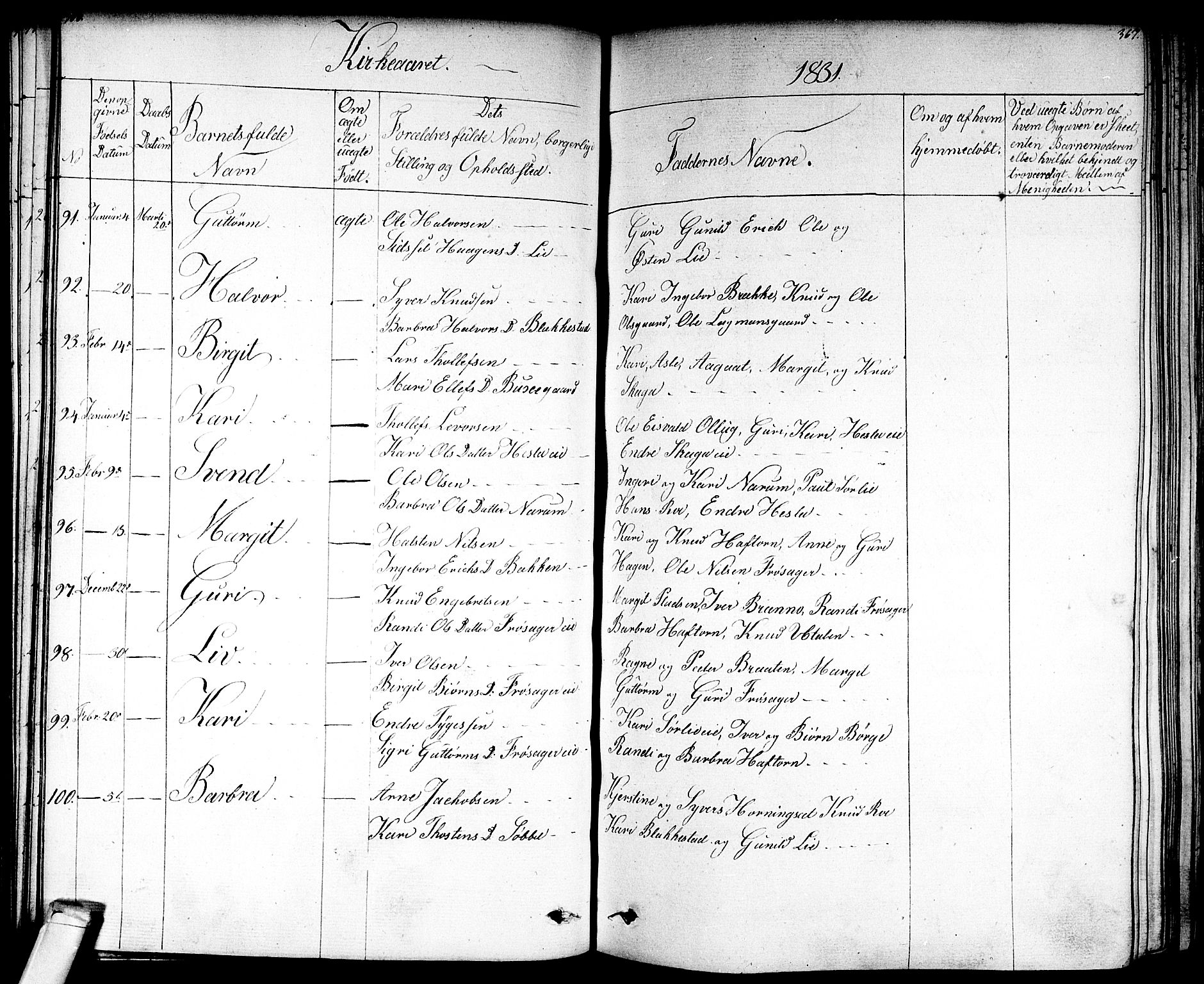 Nes kirkebøker, AV/SAKO-A-236/F/Fa/L0008: Parish register (official) no. 8, 1824-1834, p. 366-367