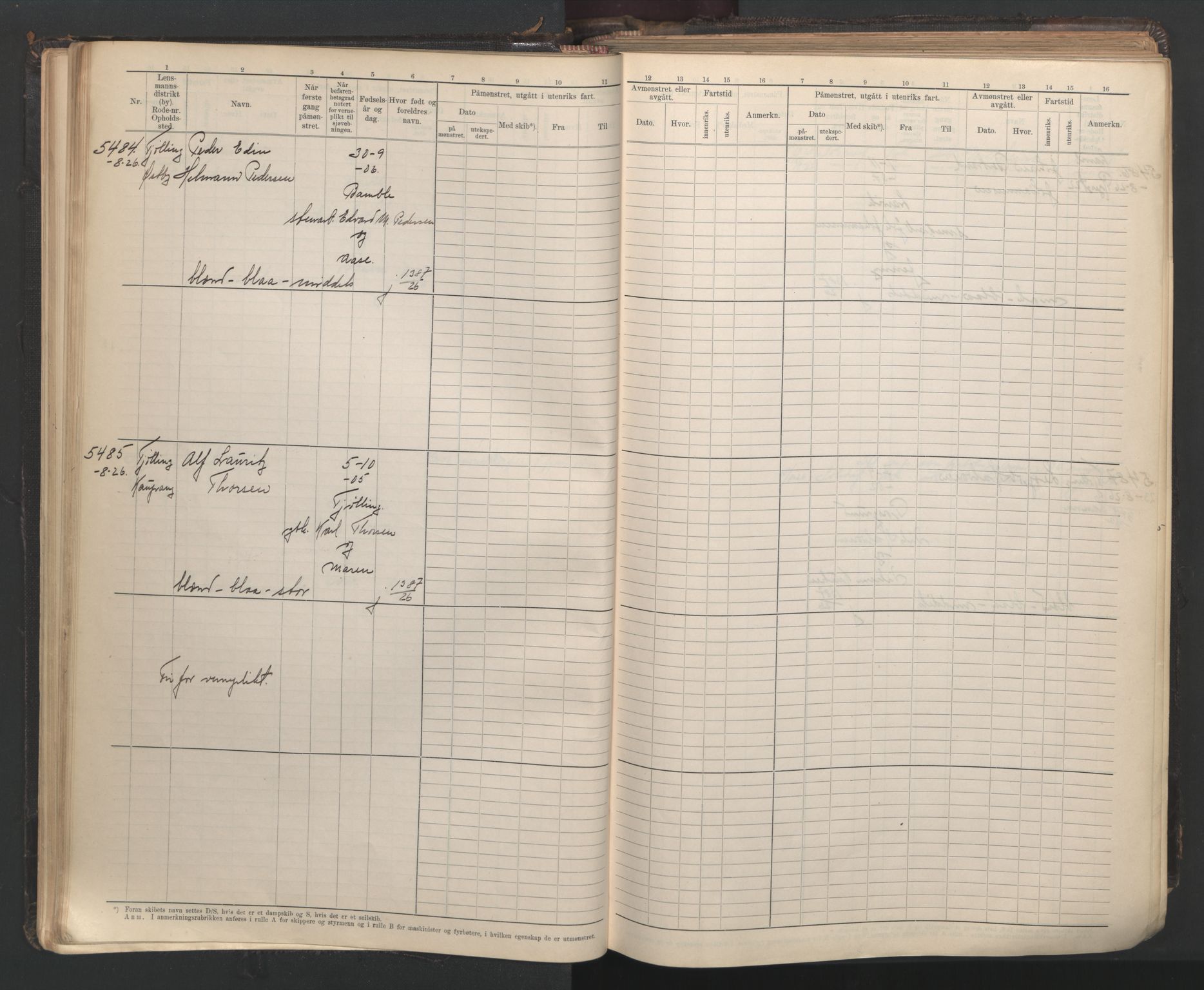 Larvik innrulleringskontor, AV/SAKO-A-787/F/Fc/L0013: Hovedrulle, 1926-1946, p. 45