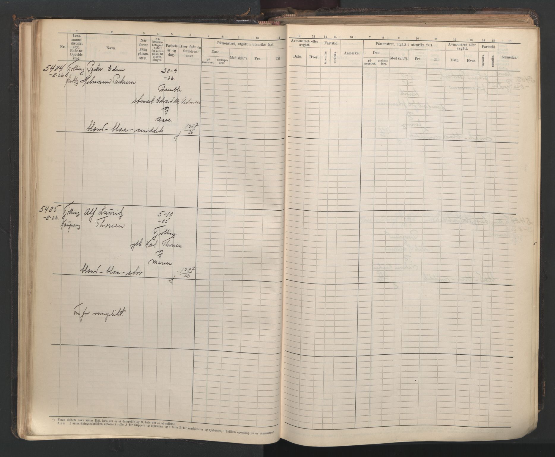 Larvik innrulleringskontor, AV/SAKO-A-787/F/Fc/L0013: Hovedrulle, 1926-1946, p. 45