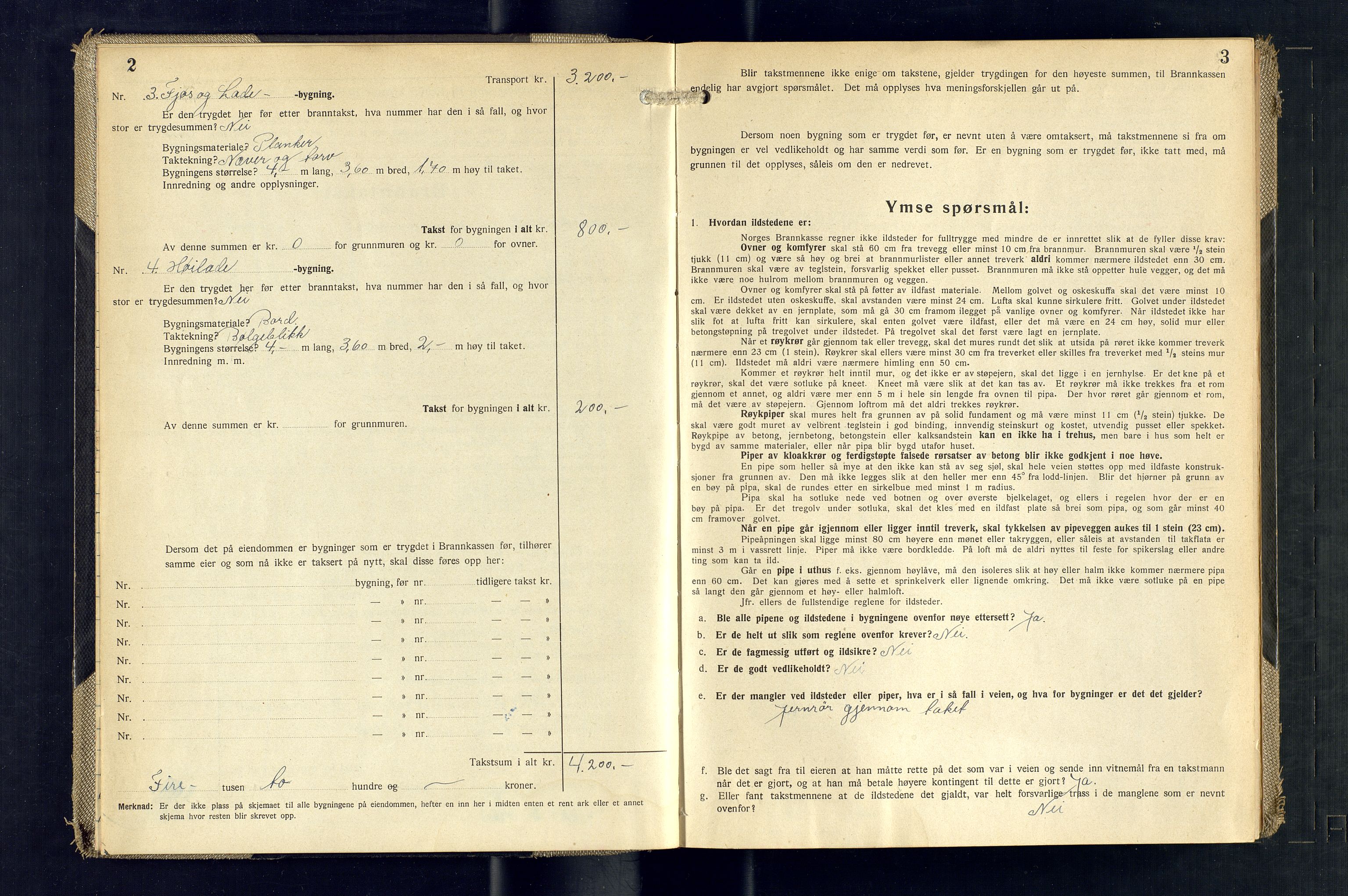 Tromsøysund lensmannskontor, SATØ/SATØ-12/F/Fs/Fsb/L0759: Branntakstprotokoll (S). Med register, 1945-1948, p. 2-3