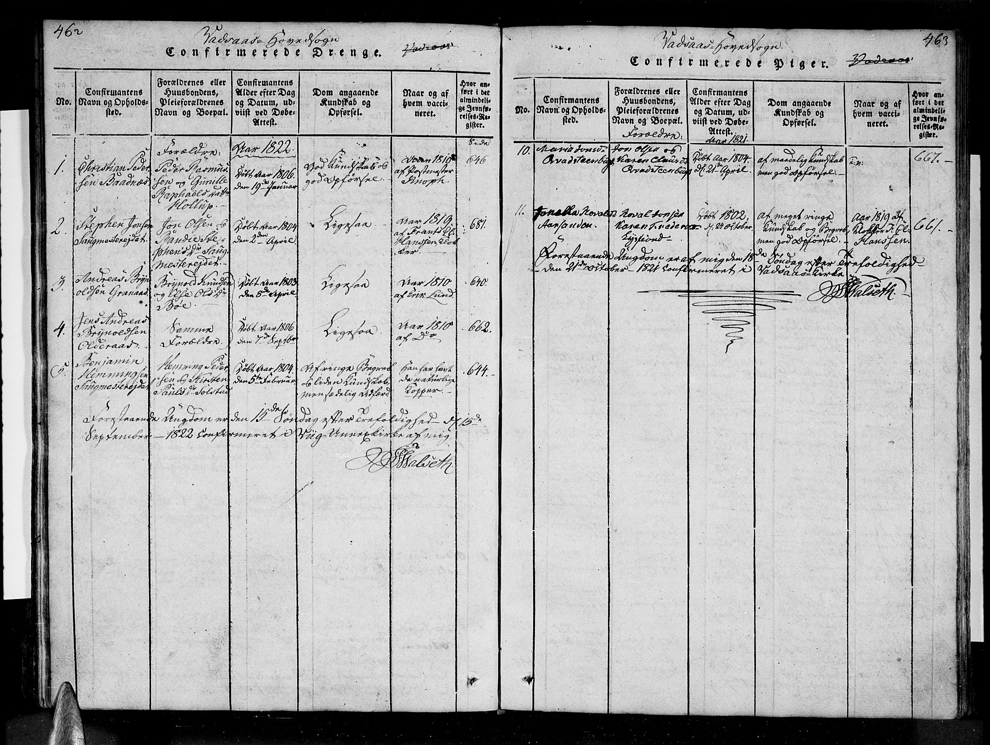 Ministerialprotokoller, klokkerbøker og fødselsregistre - Nordland, AV/SAT-A-1459/810/L0142: Parish register (official) no. 810A06 /1, 1819-1841, p. 462-463