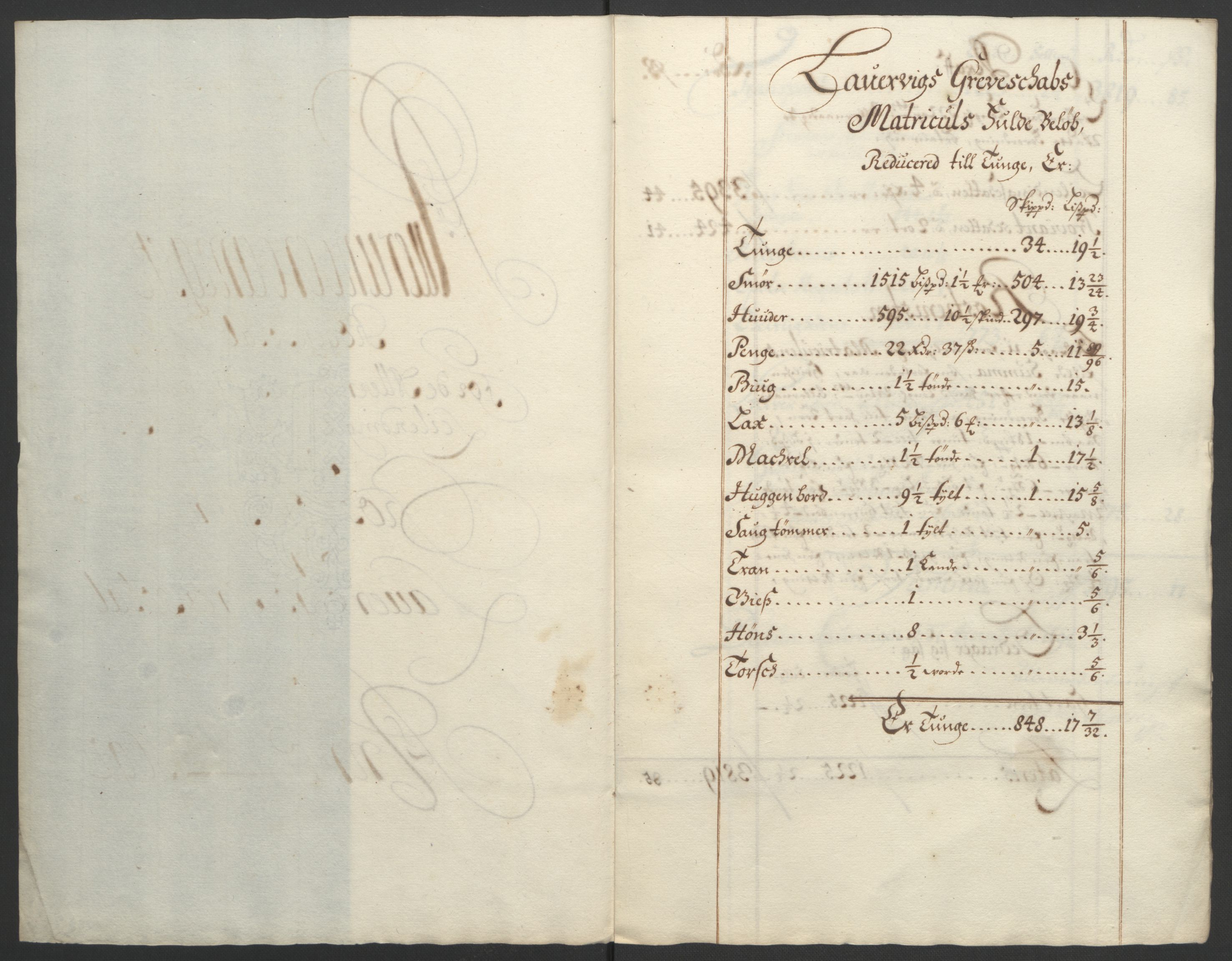 Rentekammeret inntil 1814, Reviderte regnskaper, Fogderegnskap, RA/EA-4092/R33/L1974: Fogderegnskap Larvik grevskap, 1693-1695, p. 85