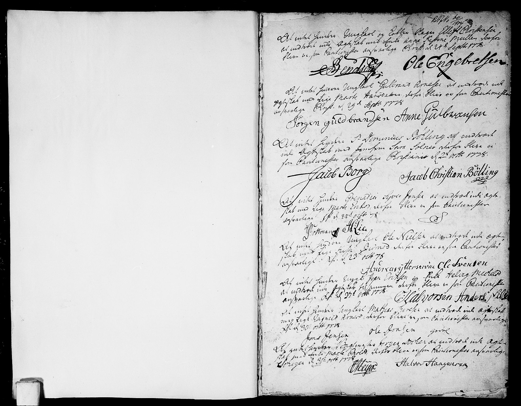 Aker prestekontor kirkebøker, SAO/A-10861/L/L0004: Best man's statements no. 4, 1778-1831