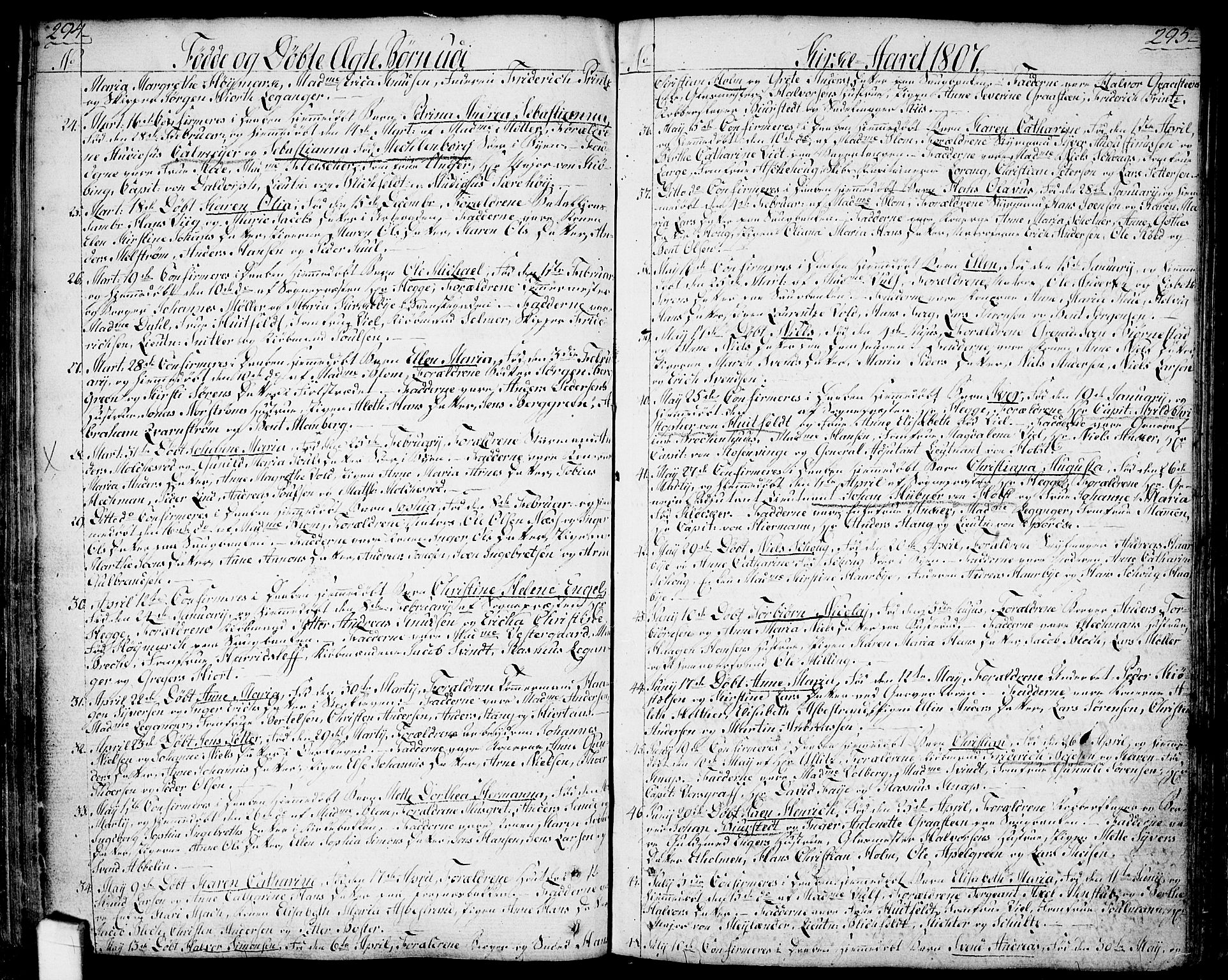 Halden prestekontor Kirkebøker, SAO/A-10909/F/Fa/L0002: Parish register (official) no. I 2, 1792-1812, p. 294-295