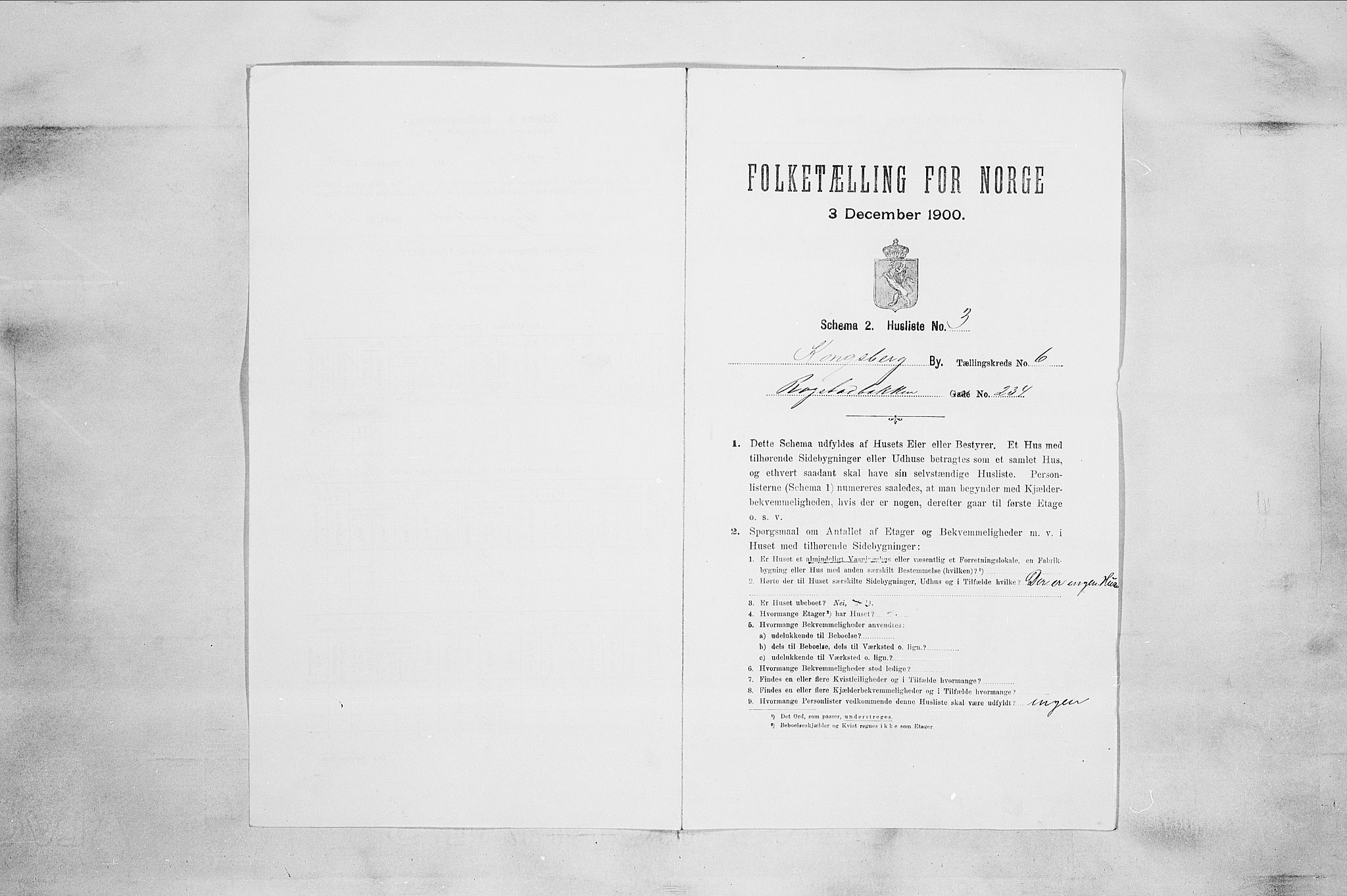 RA, 1900 census for Kongsberg, 1900, p. 1042